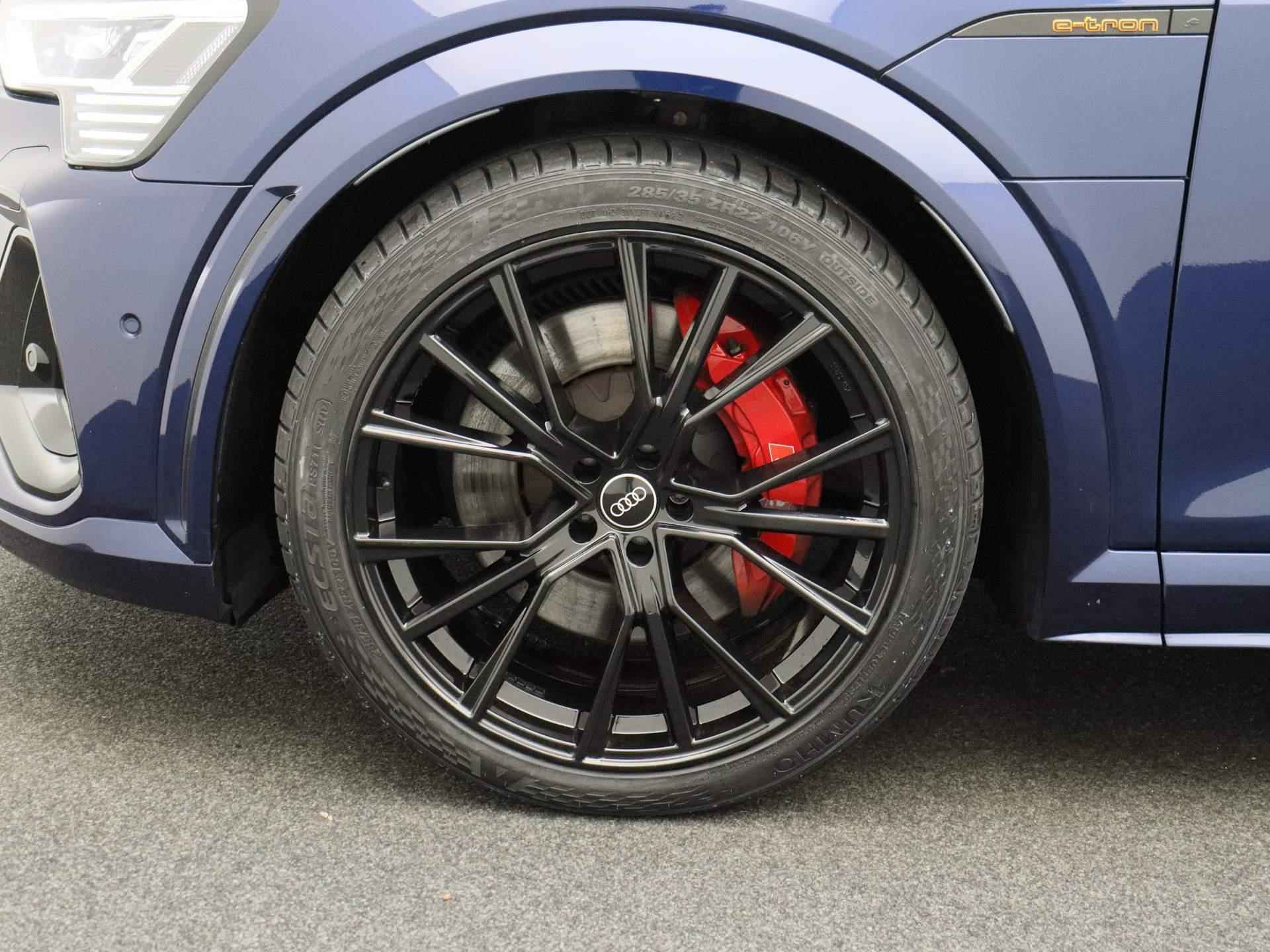 Audi e-tron Sportback S quattro 95 kWh 500 PK | Navigatie | 22 Inch wielen | Remzadels Rood | S-Sportstoelen | Optiek zwart pakket | Airco | Camera | - 17/52