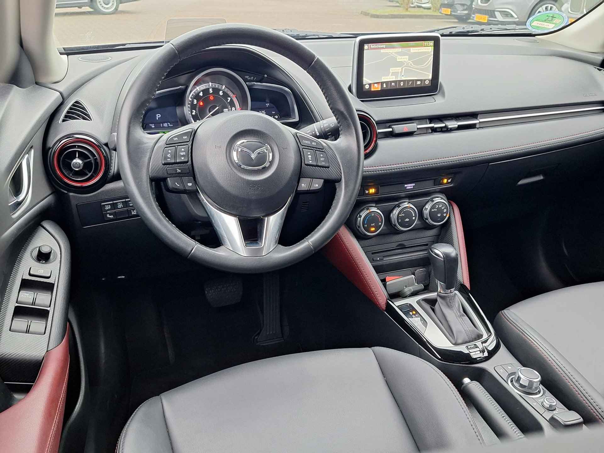 Mazda CX-3 2.0 SkyActiv-G 120 GT-M Automaat | Rijklaarprijs! | Leder | Bose | Climate Control | Navi | Adaptive CC | Inclusief  12 mnd Bovag-Garantie! | - 25/37