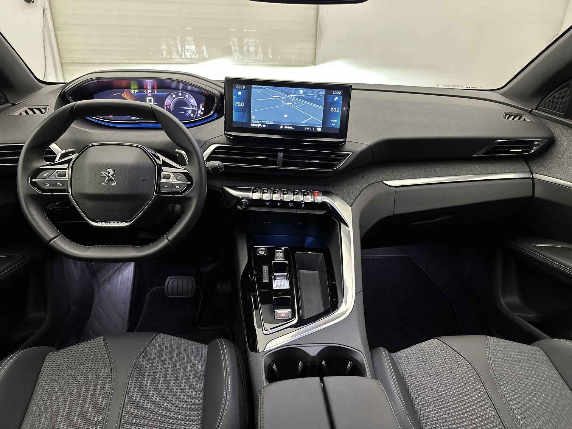 Peugeot 5008 SUV Allure Pack Business 130pk Automaat | Navigatie | Achteruitrijcamera | Climate Control | Keyless | Dodehoeksensor | Parkeersensoren v+a | Cruise Control | Led koplampen | Apple Carplay / Android Auto | Bluetooth | DAB+ radio | Donker getint glas | 18" lichtmetalen velgen | - 12/33