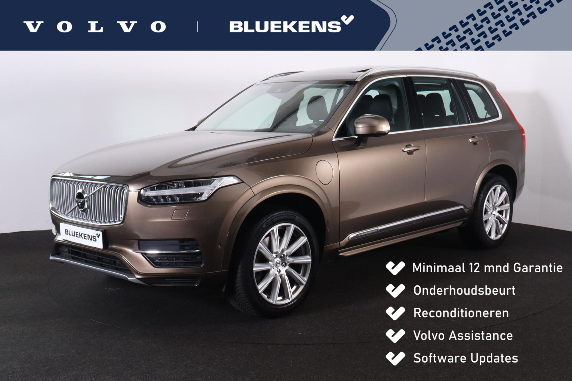 Volvo XC90 T8 Twin Engine AWD Inscription - Panoramisch schuif-/kanteldak - Intellisafe Assist/Surround - Sensus navigatie - Head-up display - 360 graden camera - DAB+ - Lederen bekleding - Verwarmbare voorstoelen - Elekrisch bedienbare voorstoelen -