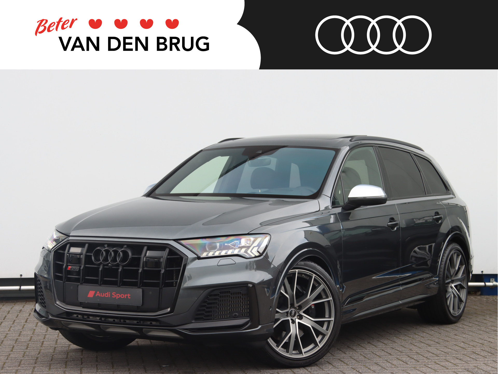 Audi SQ7 4.0 TFSI quattro 507pk | 4-wielsturing | Panoramadak | B&O | Head-up | Nachtzicht | Matrix Laser LED | Servo | Nachtzicht | Camera | Trekhaak