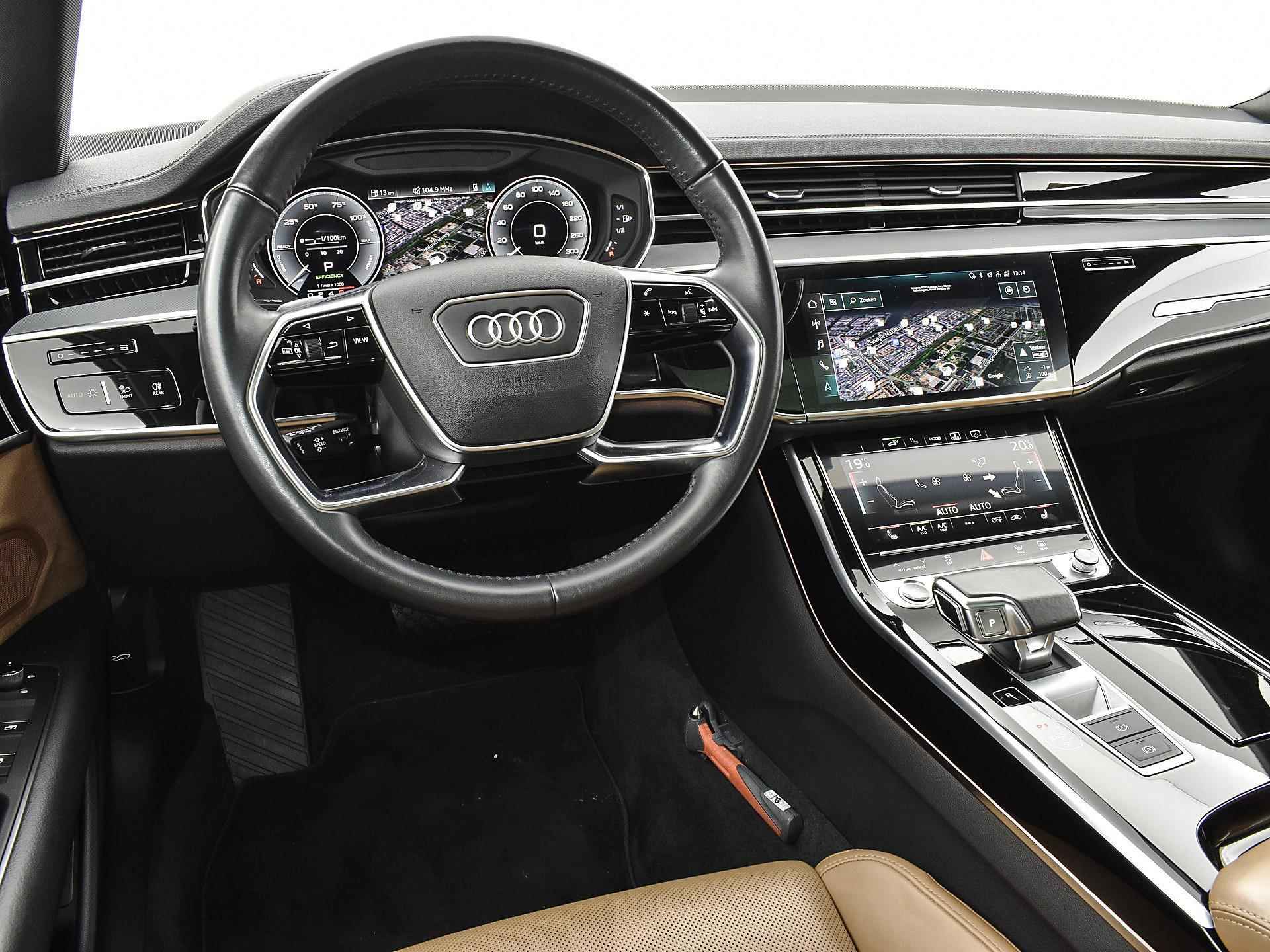 Audi A8 60 TFSIe 449pk Tiptronic Quattro Lang Pro Line | Luchtvering | Servosluiting | Panoramadak | Keyless | Elek. Stoelen | Alarm | 19'' Inch | Lederen bekled. - 24/37