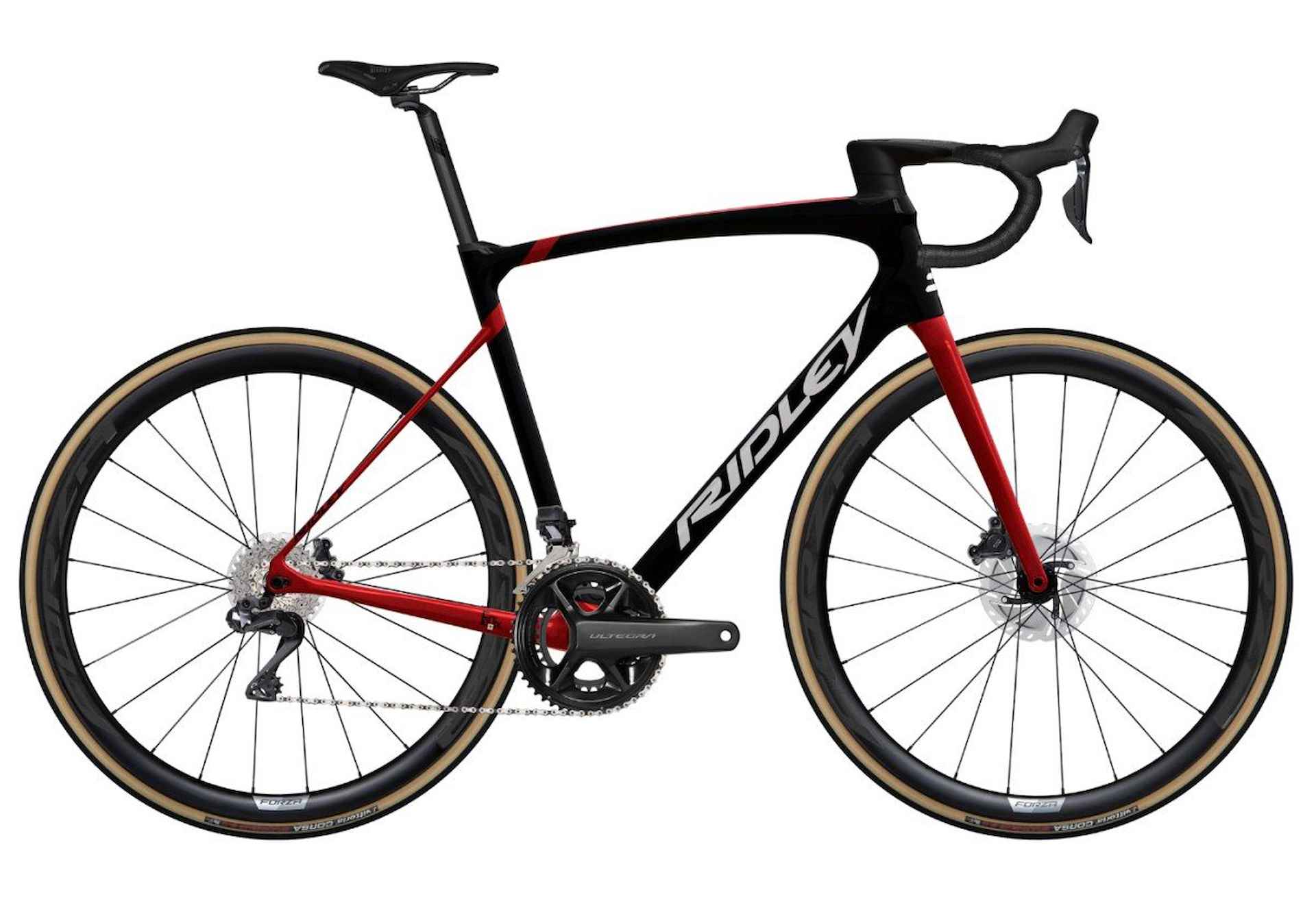 Ridley FENIX SLIC DISC ULT DI2 12SP Heren ZWART/ROOD 56cm L 2024 - 1/1