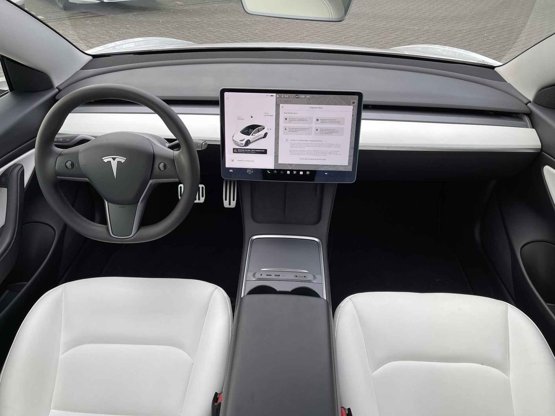 Tesla Model 3 Long Range AWD 75 kWh Dualmotor | Panoramadak | Vol-Leder Wit | Multicoat Lak | S0toelverwarming | Dashcam | Adapt. Cruise Control | Rijklaarprijs! - 13/30