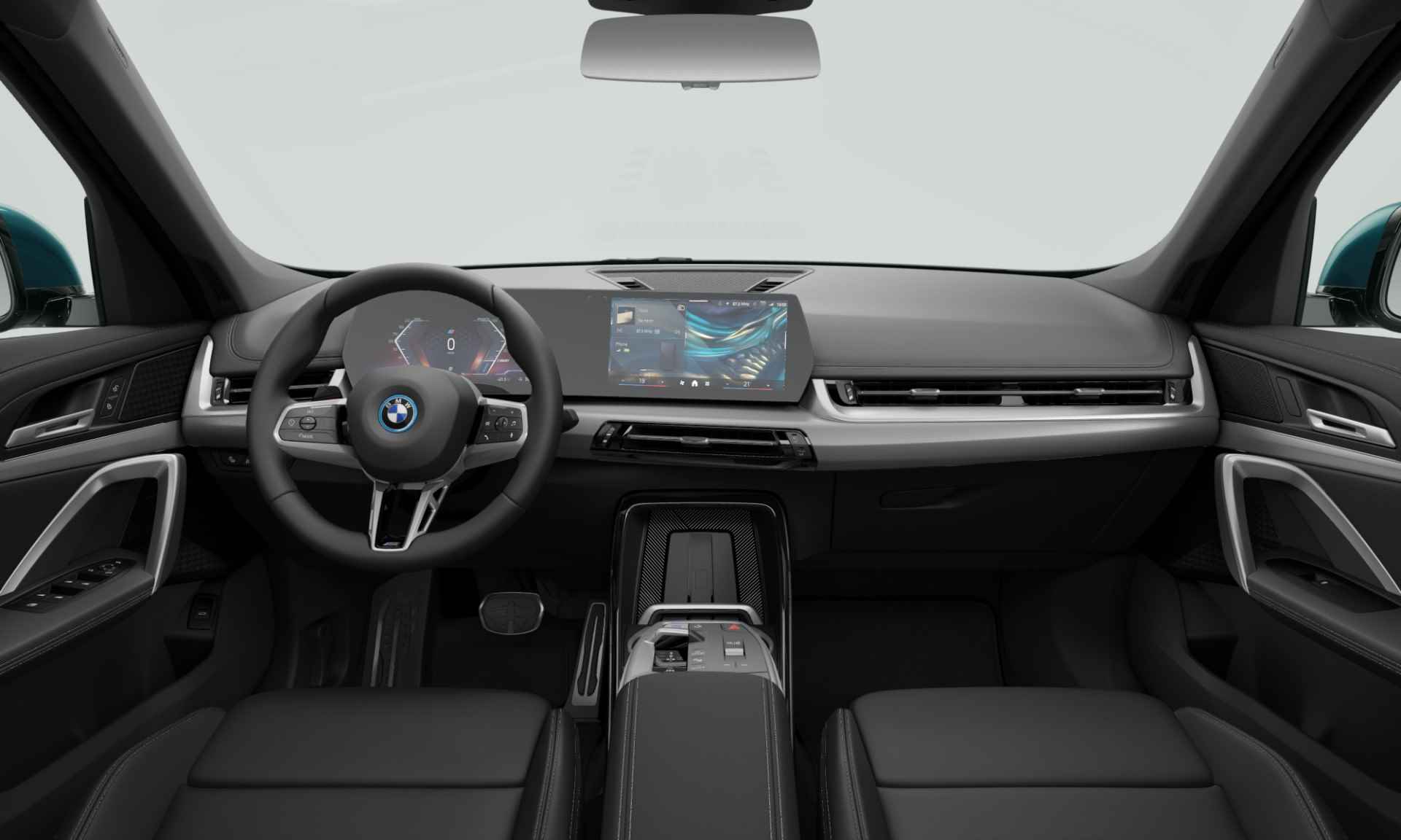 BMW iX1 xDrive30 | M-Sport | 20'' | Panoramadak | Adapt. LED | Comf. Acc. | Getint glas | Draadloos laden | Blue Bay Lagoon Metallic - 3/4
