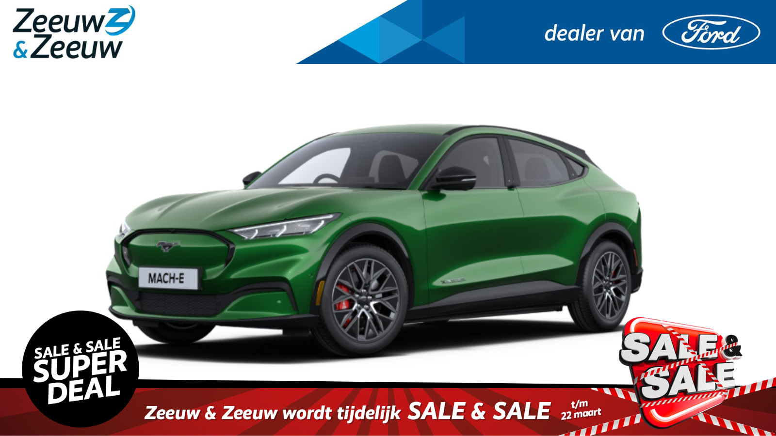 Ford Mustang Mach-E Extended Premium AWD 98 kWh  | Nieuw te bestellen bij Zeeuw & Zeeuw Ford Alphen | Prijs inclusief 2000 euro Ford Voordeel | Financiering via Ford Options mogelijk | Automaat |