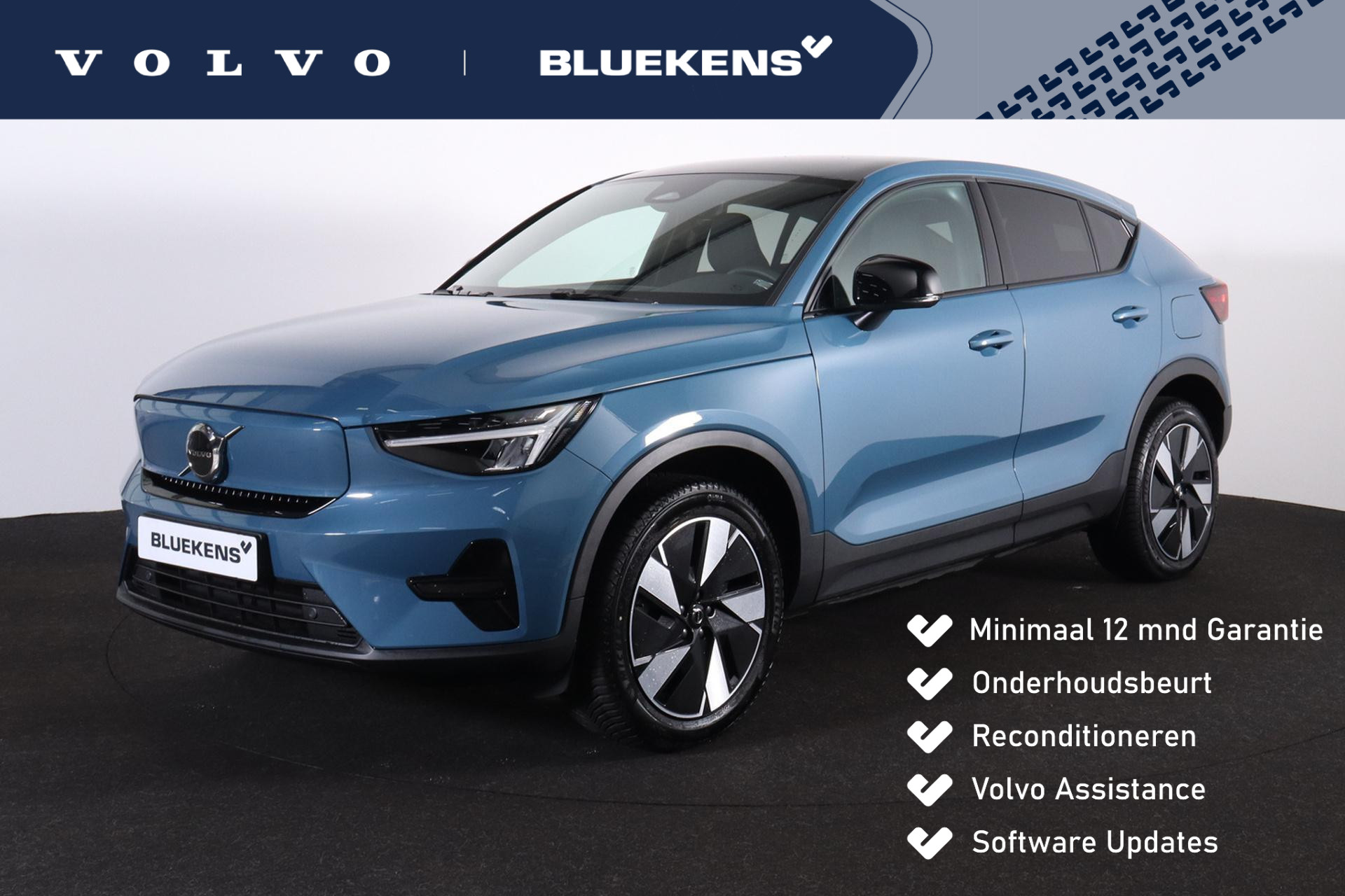 Volvo C40 Single Motor Extended Range Core 82 kWh - Panoramadak - Parkeercamera achter - Verwarmde voorstoelen, stuur & achterbank - Parkeersensoren voor & achter - Warmtepomp - Cruise control - Draadloze tel. lader - Extra getint glas - Elektr. inklapbare trekhaak - 19' LMV