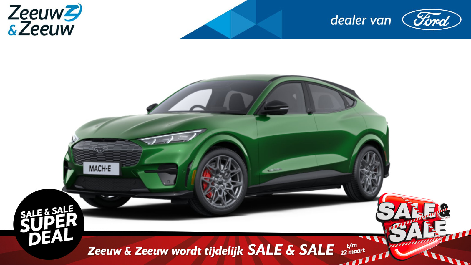 Ford Mustang Mach-E GT Extended AWD 98 kWh  | Nieuw te bestellen bij Zeeuw & Zeeuw Ford Alphen | Prijs inclusief 2000 euro Ford Voordeel | Financiering via Ford Options mogelijk | Automaat |