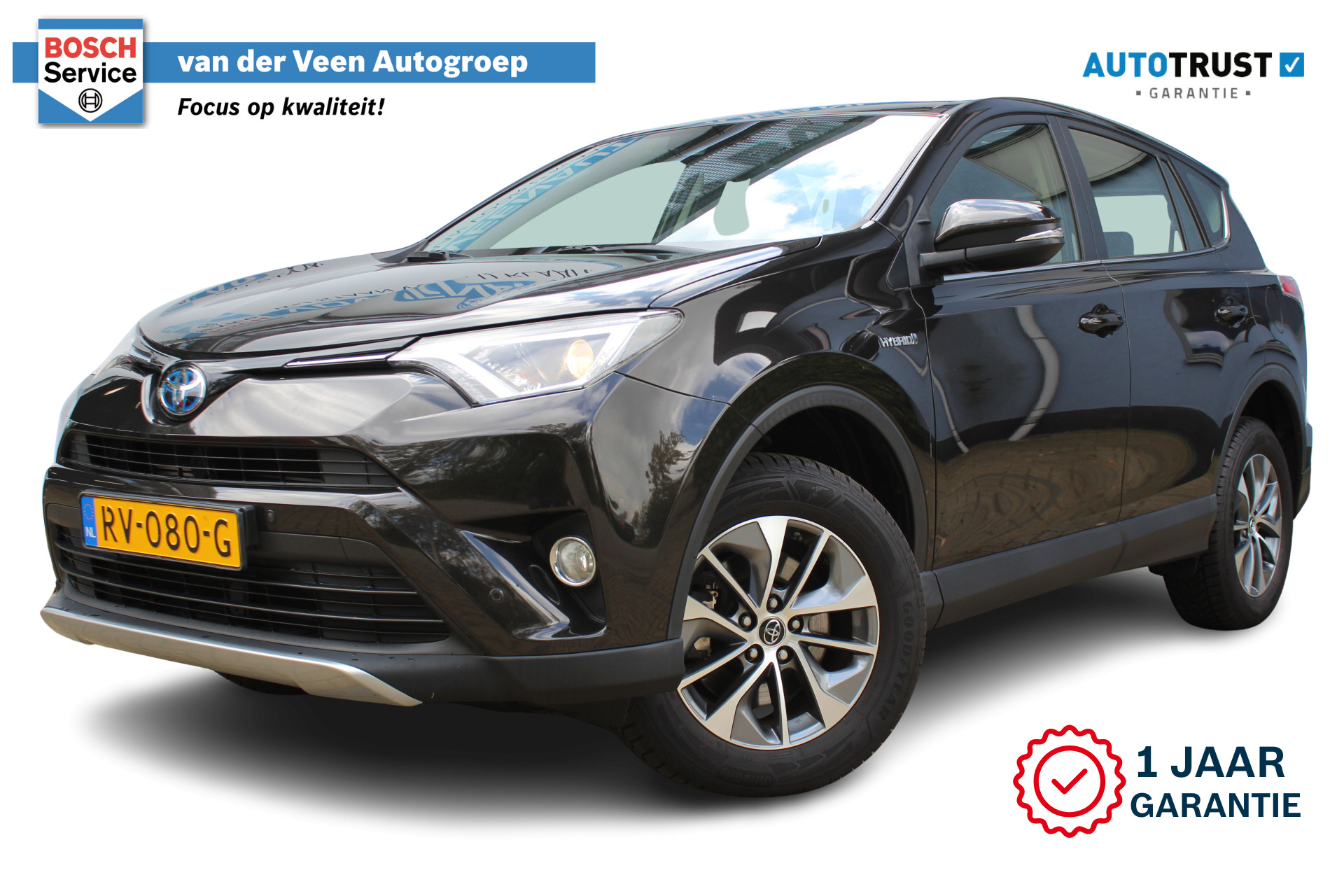 Toyota RAV4 2.5 Hybrid Dynamic | Incl. 12 Maanden Garantie | 1e Eigenaar | Volledig dealer onderhouden | Navigatie | Cruise controle | Climate controle | Elektrische kofferbak | Achteruitrijcamera | Parkeersensoren V+A | DAB | 17 Inch LMV | Lane assist | Origineel NL auto | NAP |