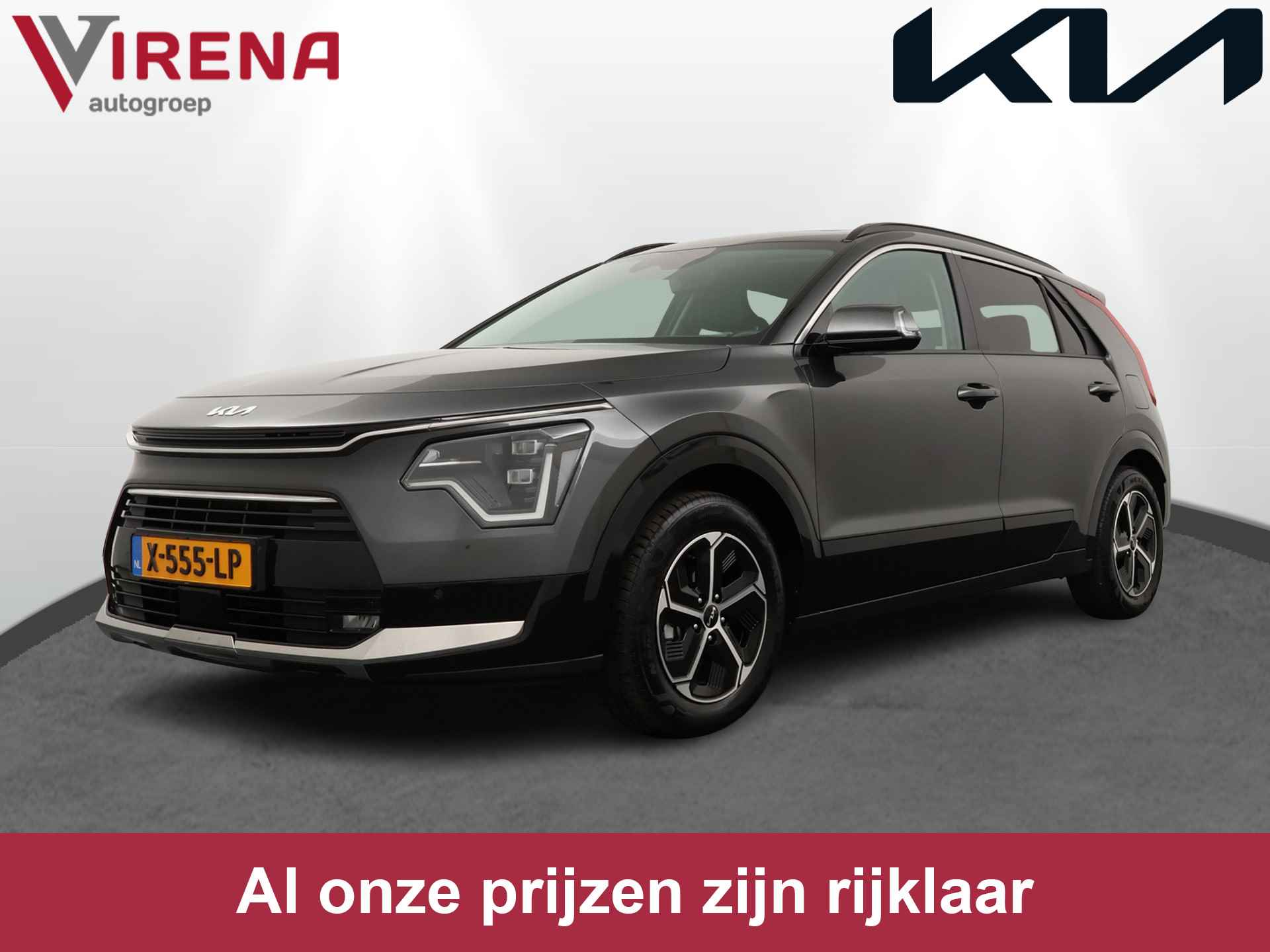 Kia Niro 1.6 GDi Hybrid DynamicPlusLine - Schuifkanteldak - Stoelverwarming - Parkeerhulp voor & achter - Navigatie - Fabrieksgarantie tot 12-2030 - 1/50