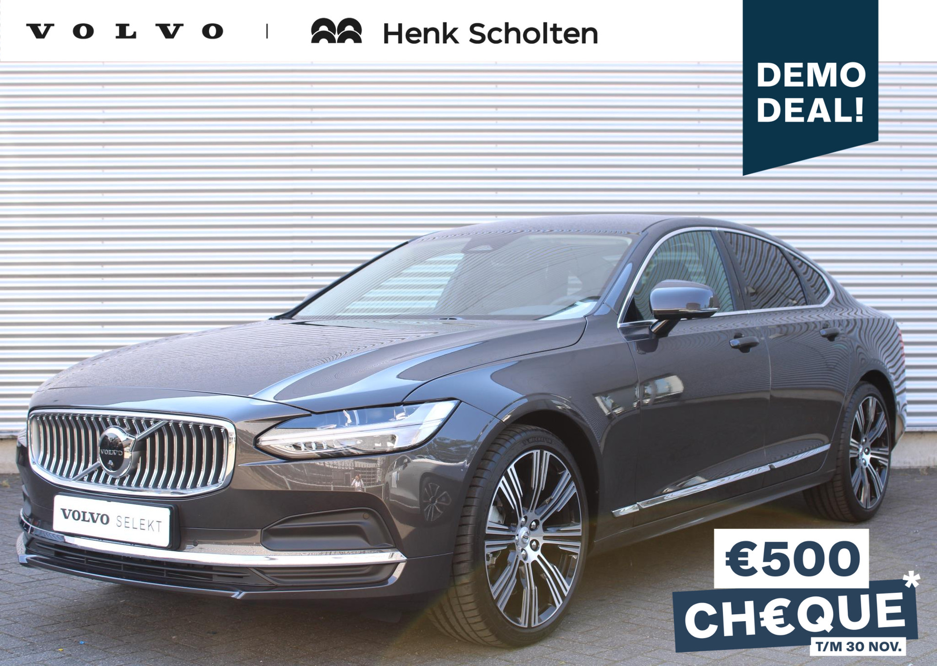 Volvo S90 B5 AUT8 250PK Plus Bright, Visual Park Assist incl. 360° Parkeercamera, 20" Lichtmetalen Velgen, Extra Getint Glas, Power Seats, Harman/Kardon Premium Geluidssysteem, Lederen Bekleding, Elektrisch Bedienbare Achterklep, Keyless Entry, BLIS, Verwarmbare Voorstoelen, Stuurwielverwarming