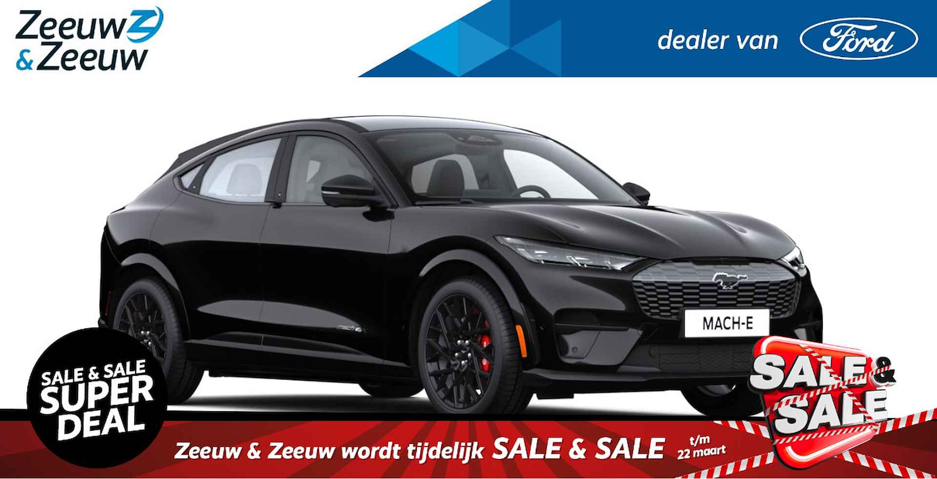 Ford Mustang Mach-E GT Extended AWD 98 kWh Ford Mustang Mach-E 98kWh AWD GT | Vanafprijs fiscale waarde 73700  | 487PK! | 490KM Rijbereik! | Nieuw te bestellen! |