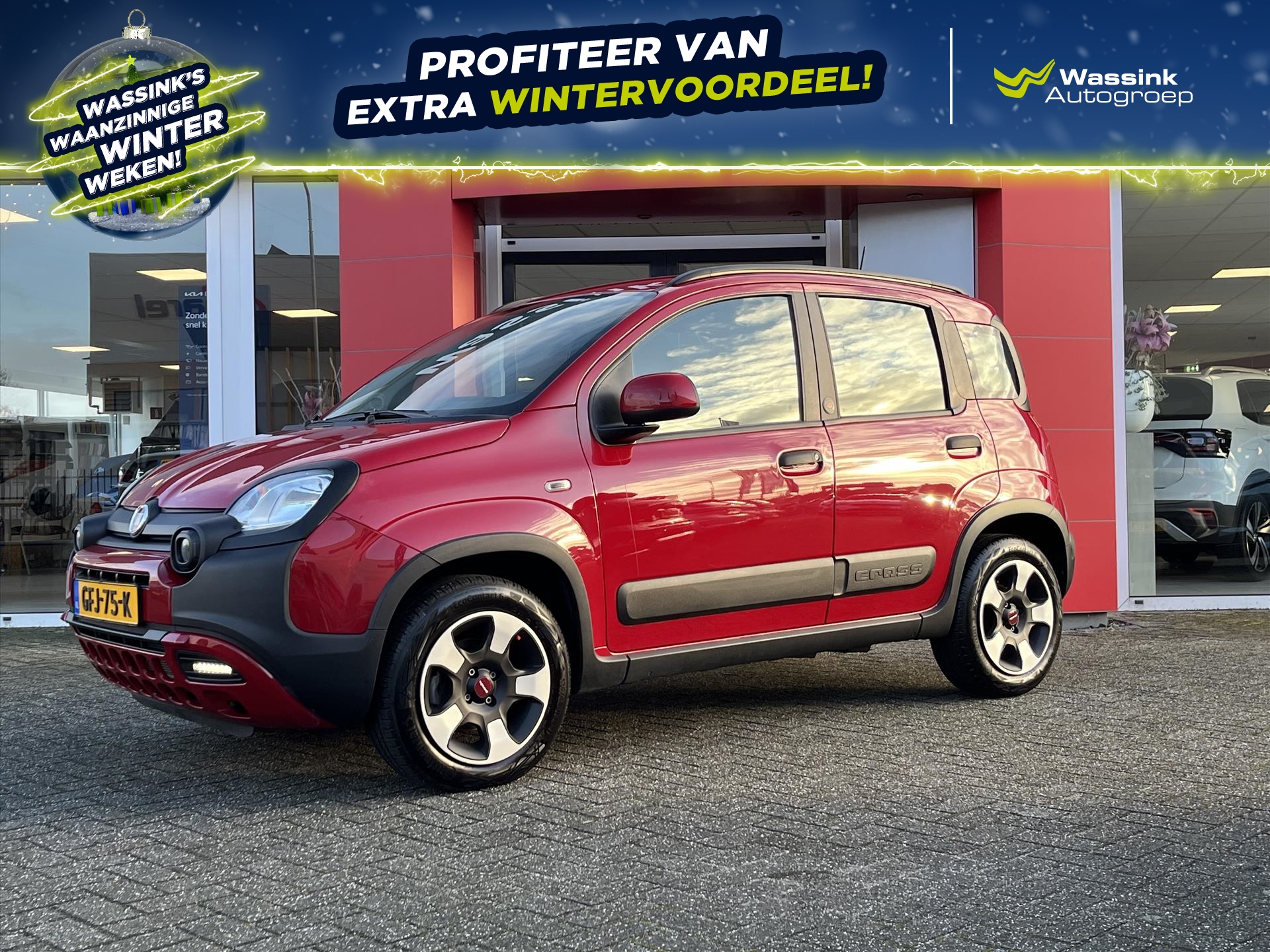 Fiat Panda 1.0 70pk Hybrid Cross RED | Climate Control | Navigatie by App | Carplay |