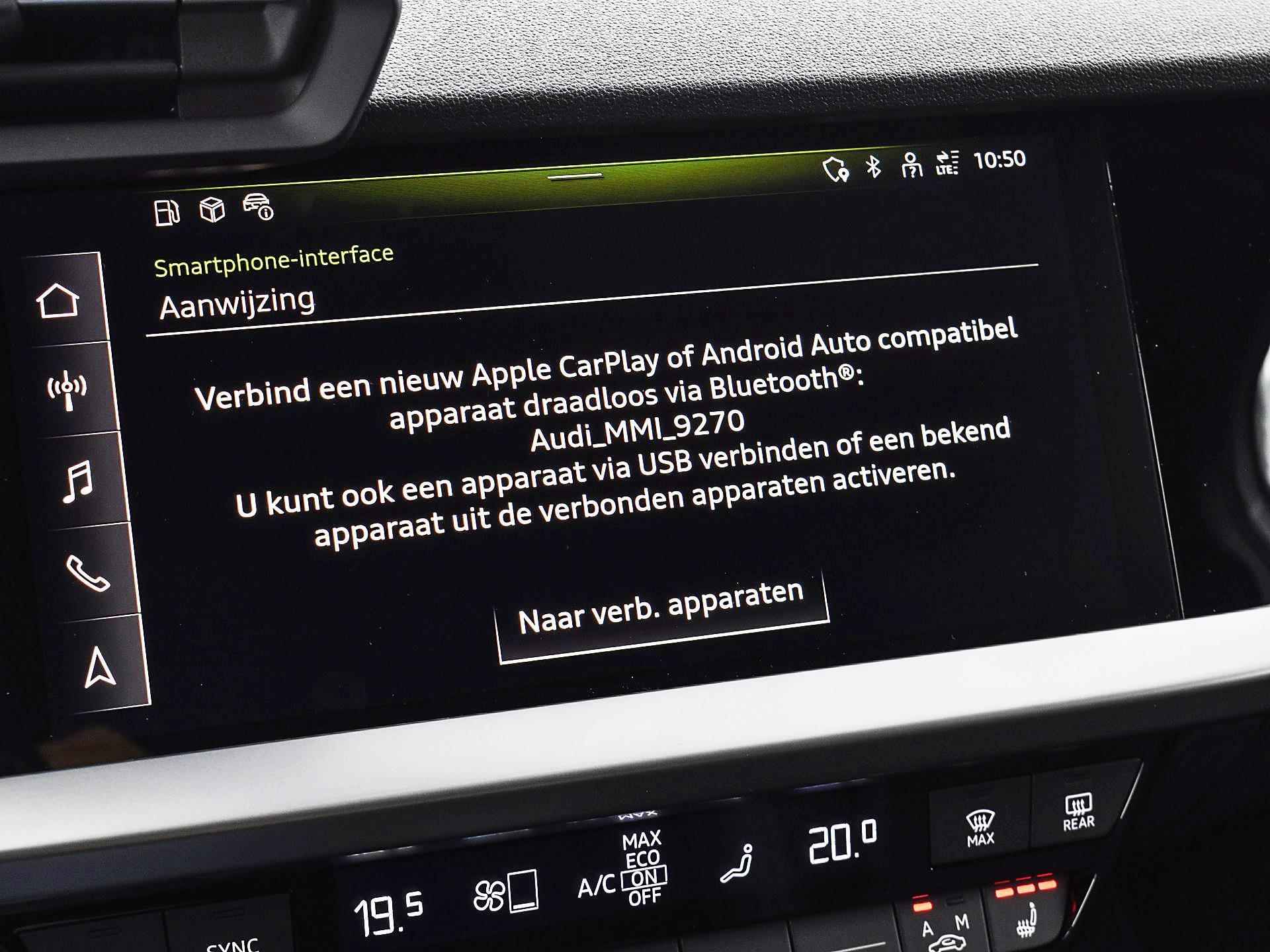 Audi A3 Limousine S Edition 35 TFSI 150pk S-Tronic | Apple Car Play | 19" Velgen | Stoelverwarming | Navigatie | Sportstuur & -Stoelen | Zwart Optiek Pakket | - 27/38