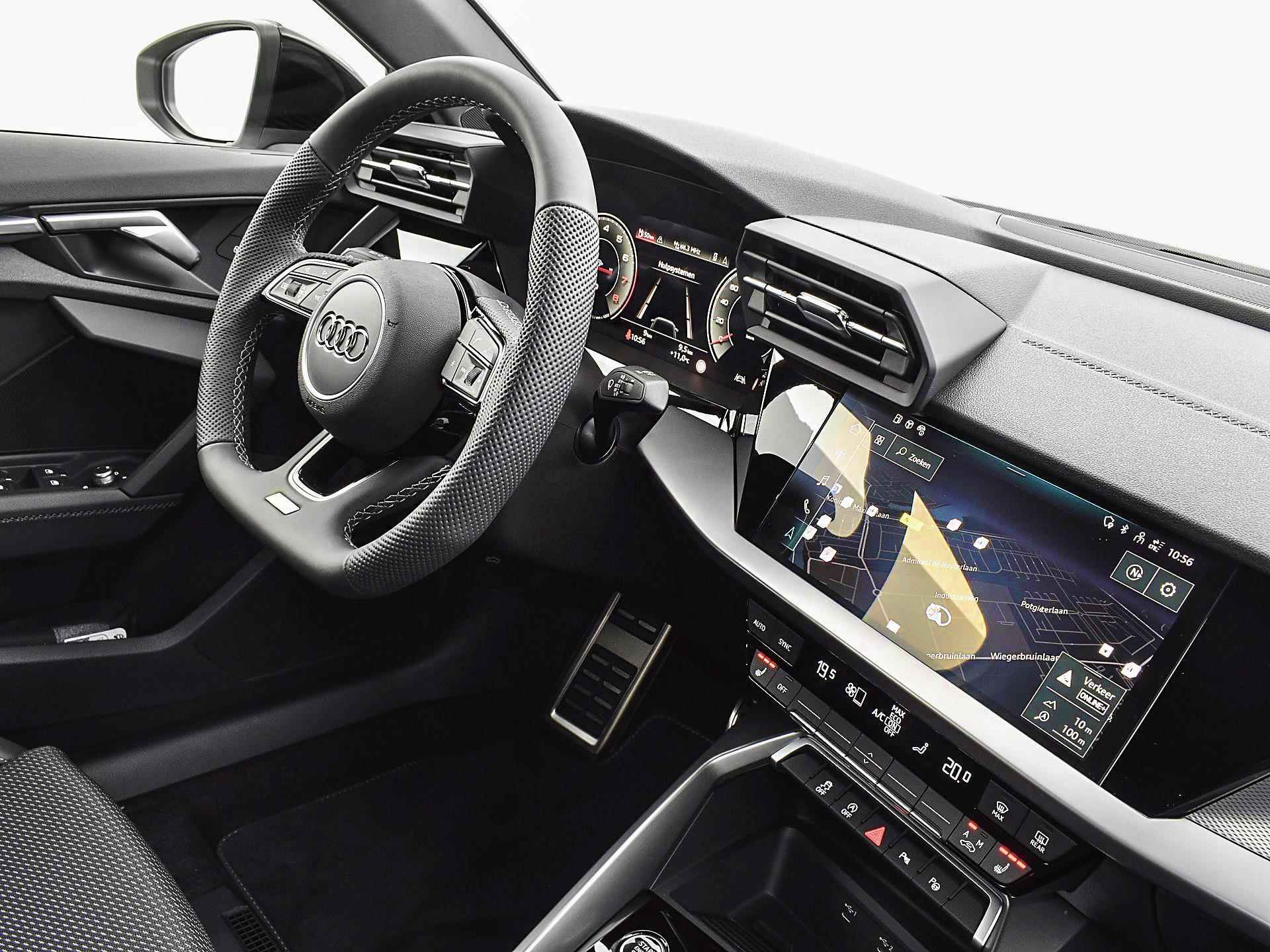 Audi A3 Limousine S Edition 35 TFSI 150pk S-Tronic | Apple Car Play | 19" Velgen | Stoelverwarming | Navigatie | Sportstuur & -Stoelen | Zwart Optiek Pakket | - 16/38