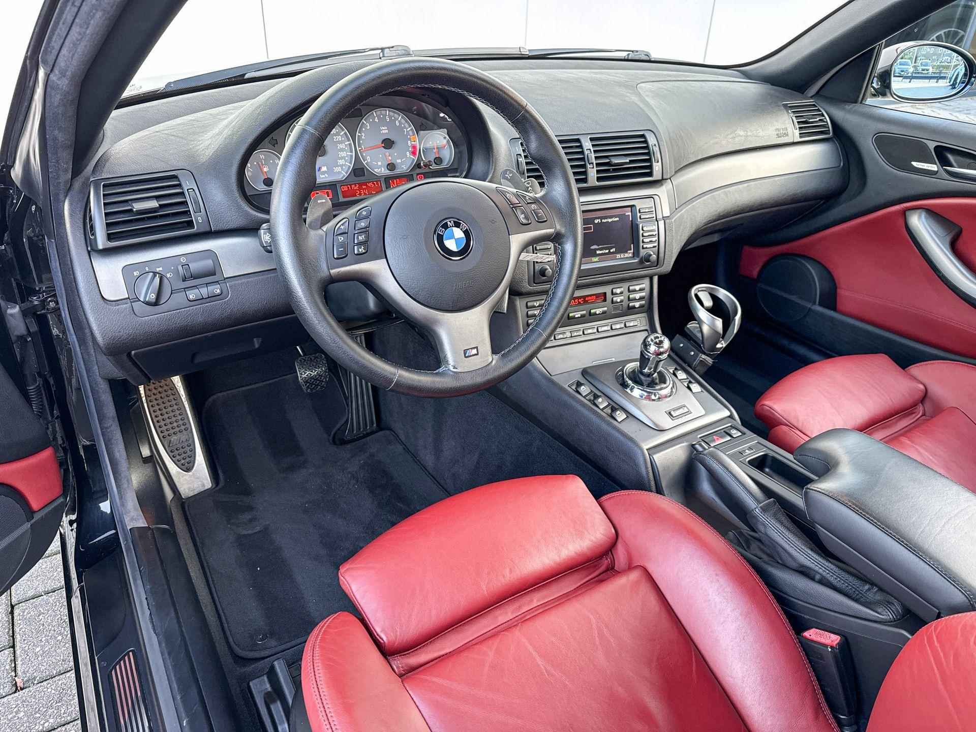 BMW M3 Cabrio E46 Harman Kardon | witte knipperlichten | Rood leder interieur - 10/41