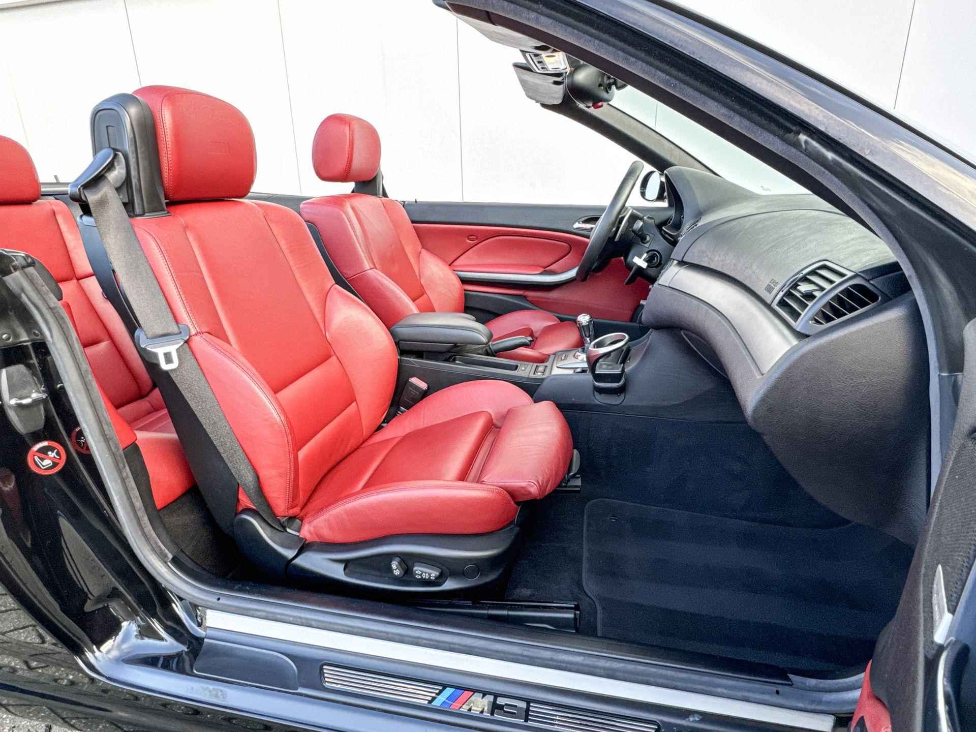 BMW M3 Cabrio E46 Harman Kardon | witte knipperlichten | Rood leder interieur - 11/41