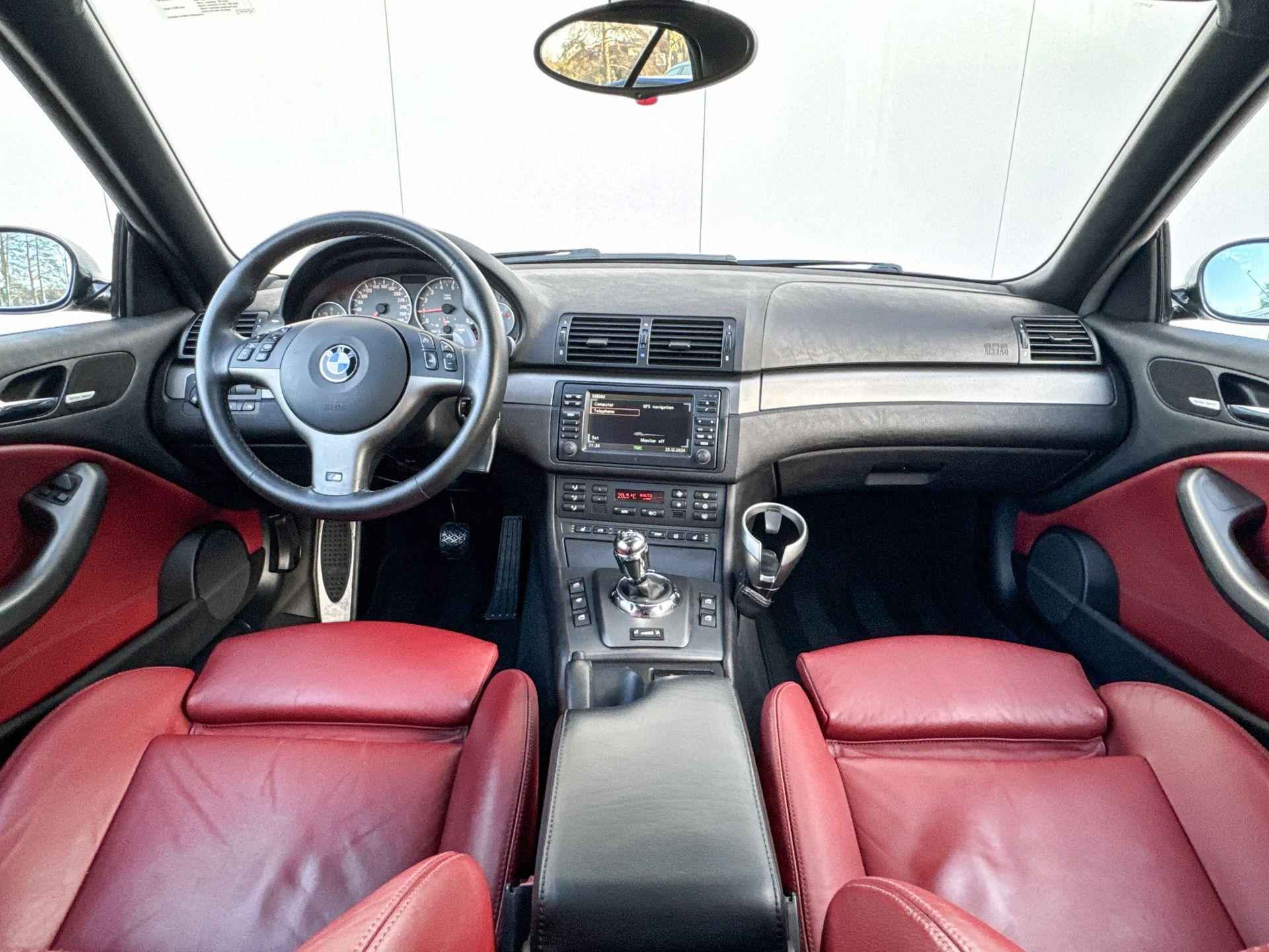 BMW M3 Cabrio E46 Harman Kardon | witte knipperlichten | Rood leder interieur - 18/41