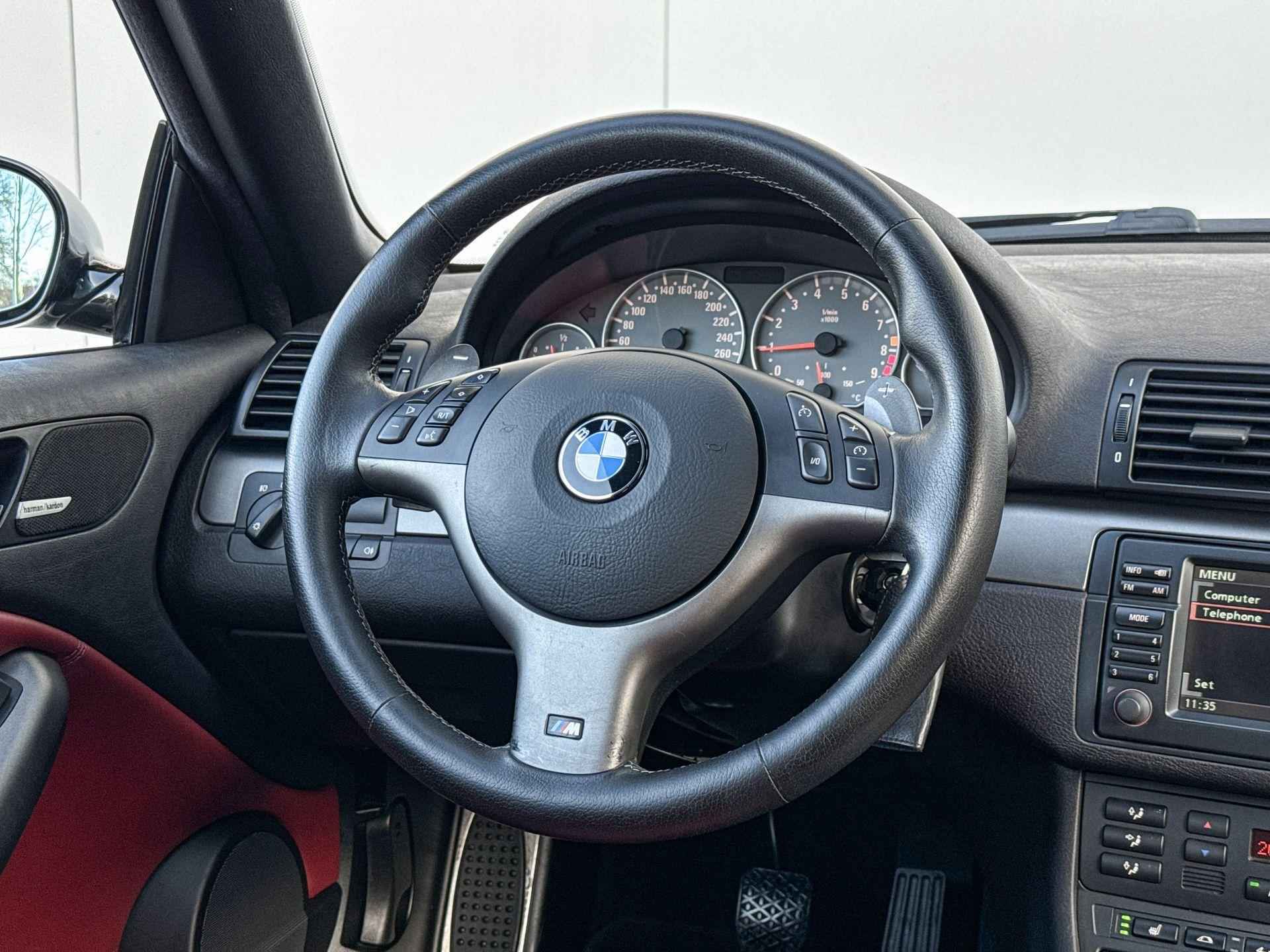 BMW M3 Cabrio E46 Harman Kardon | witte knipperlichten | Rood leder interieur - 19/41