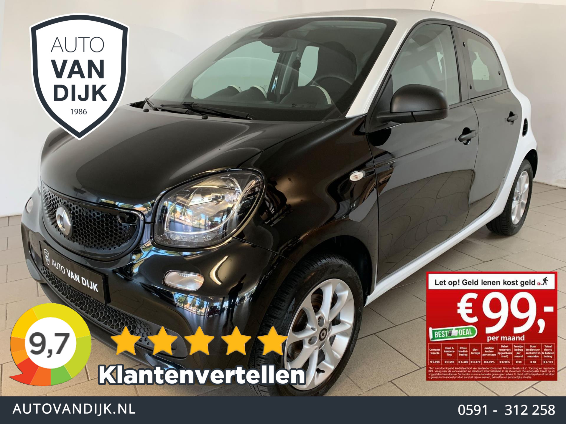 Smart Forfour 1.0 Business Solution AIRCO CLIMA CRUISE METALLIC LAK LAGE KM STAND NIEUWSTAAT