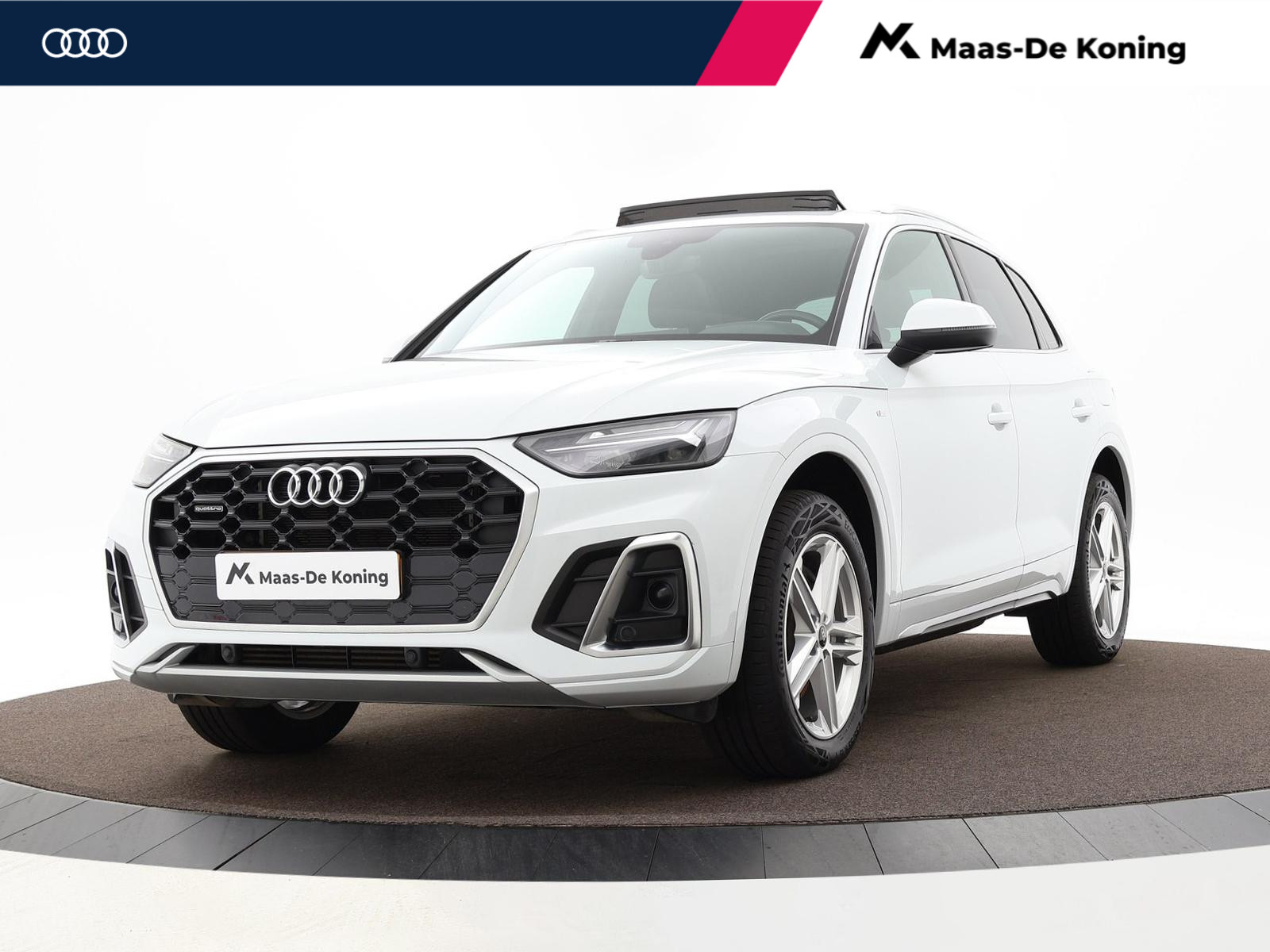 Audi Q5 50 TFSIe 300pk S-tronic S edition · Panoramadak · P-Sensoren · Elek. Trekhaak · Smartphone Interface · 19'' Inch ·