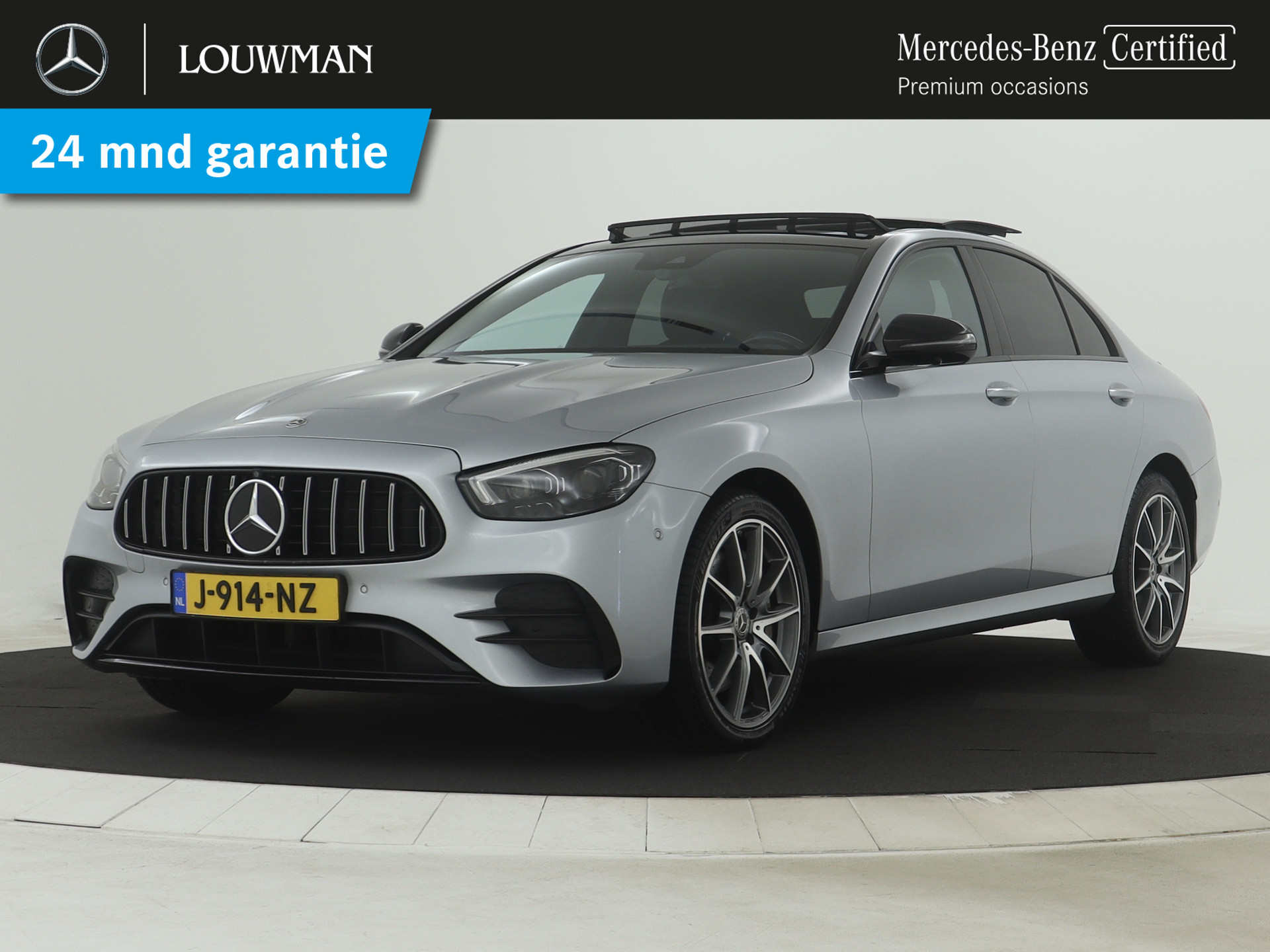 Mercedes-Benz E-Klasse 300de AMG Nightpakket | Panoramadak | Burmester audio | Memory | Keyless go | Augmented reality | 360gr camera | Dode hoek ass | Inclusief 24 maanden Mercedes-Benz Certified garantie voor Europa.