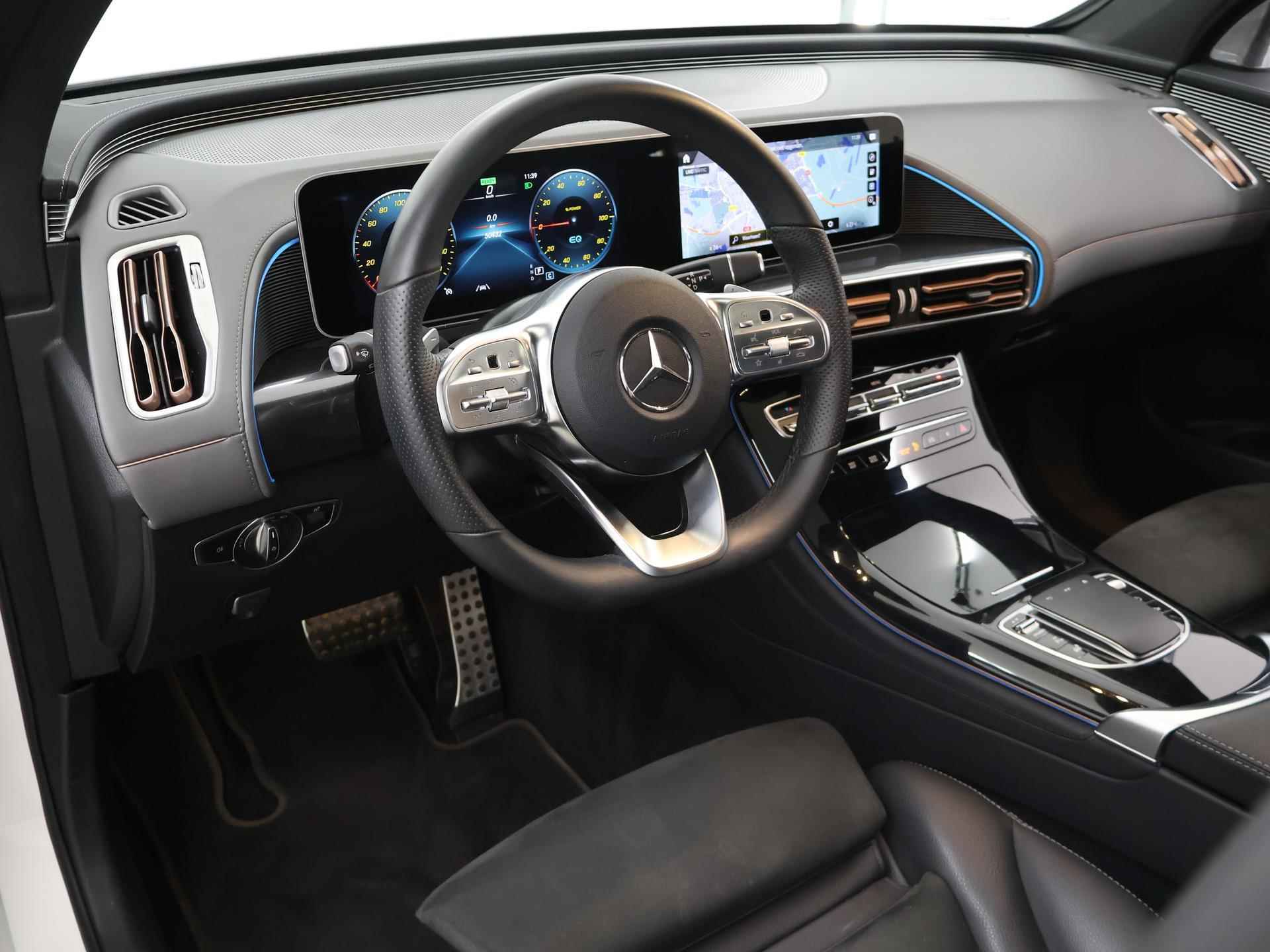 Mercedes-Benz EQC 400 4MATIC 80 kWh AMG in-/exterieur | Trekhaak 1800kg geremd | Schuifdak | Burmester | BTW auto | Dodehoekassistent | Sfeerverlichting | Augmented Reality | Multibeam LED | DAB+ radio - 8/49