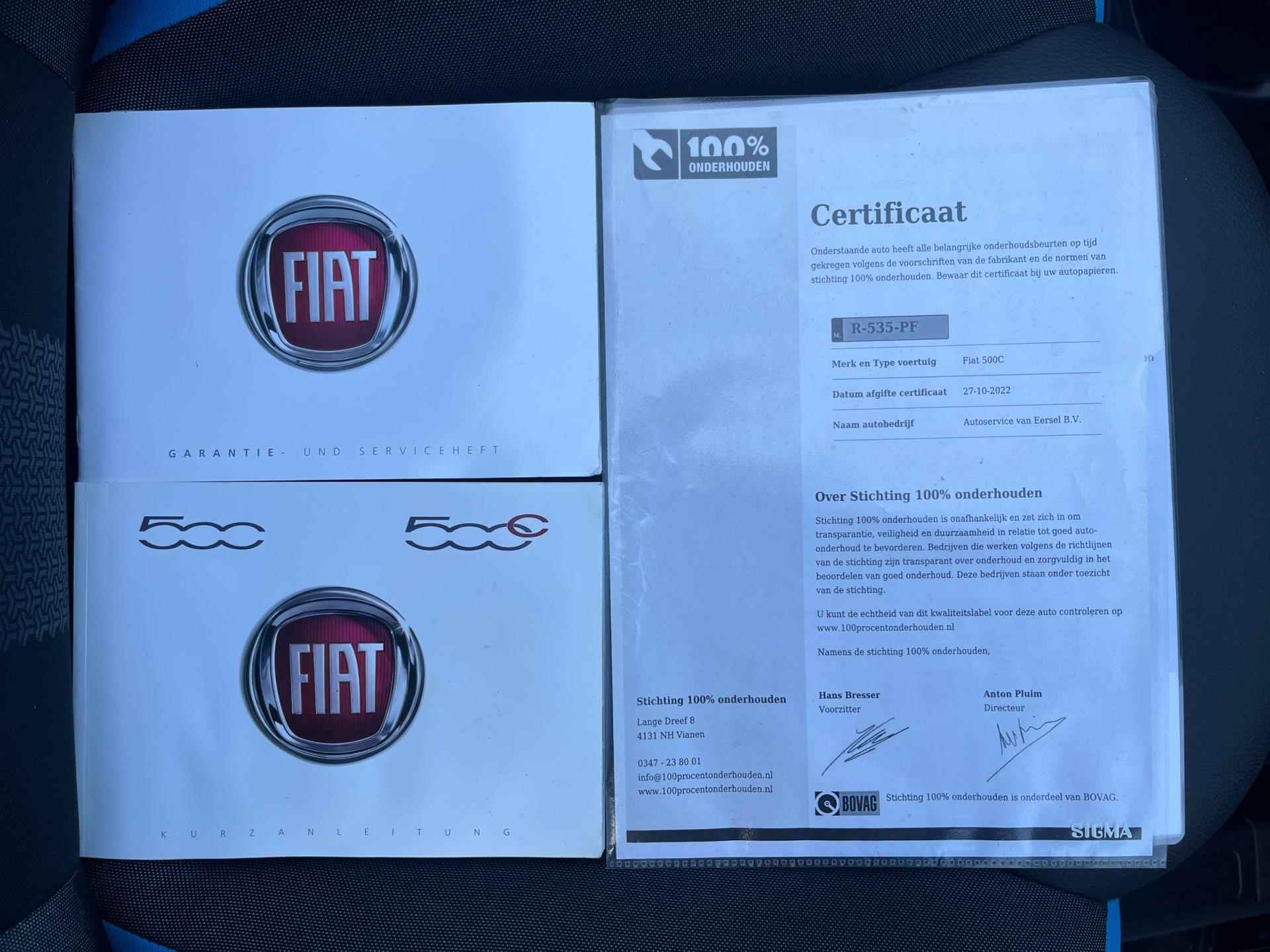 Fiat 500 C 0.9 TwinAir Turbo 500S CABRIOTOP / NAVI / BLUE&ME / DIGITALE KLOK - 22/30