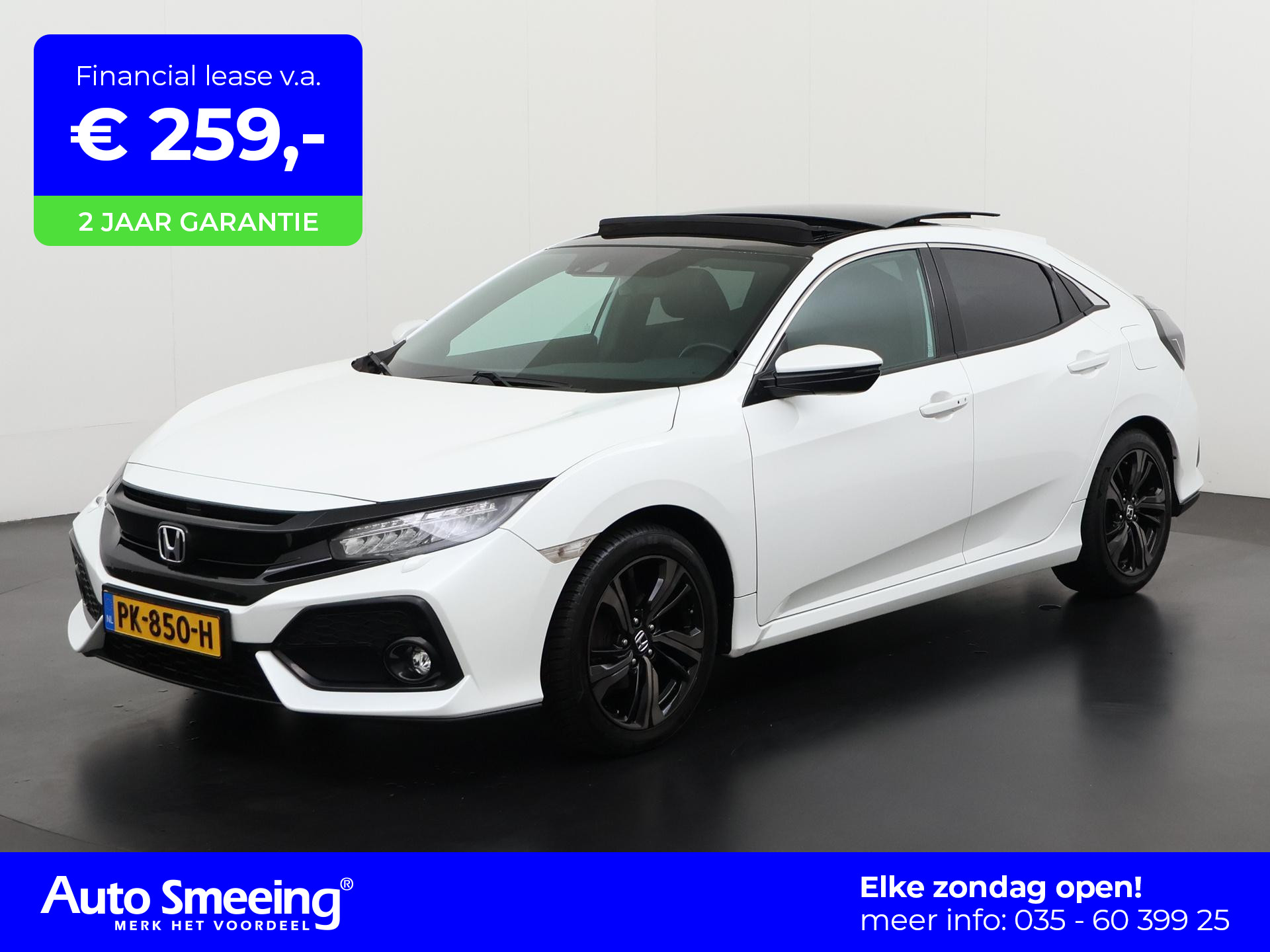 Honda Civic 1.0 i-VTEC Executive | Panoramadak | Trekhaak | Leder | Camera | Navigatie | Apple Carplay | Zondag Open!