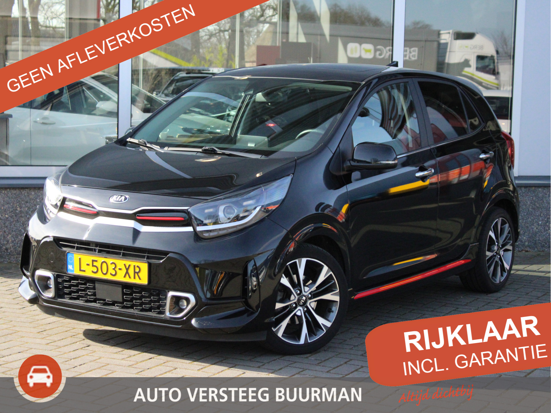 Kia Picanto 1.0 T-GDi GT-Line 5p Trekhaak, Elektrisch Schuifdak, Lederen Bekleding, Cruise en Climate Control, Keyless Go