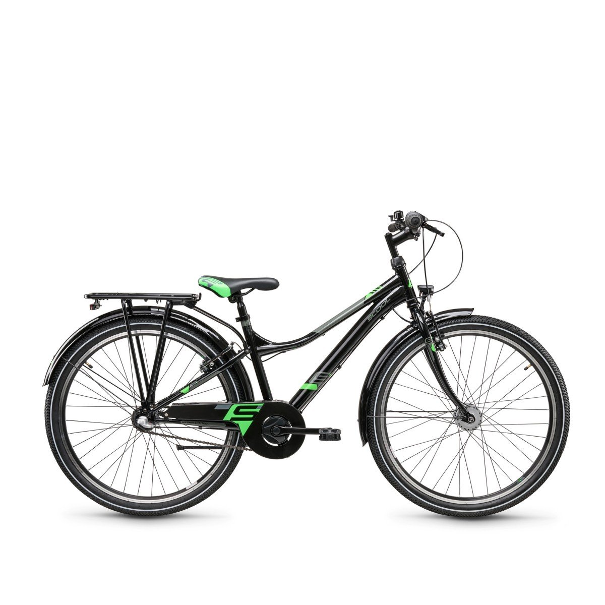 Scool Urban steel ltd 26 3-Speed Jongens Black/Neon Green 26 inch 2024