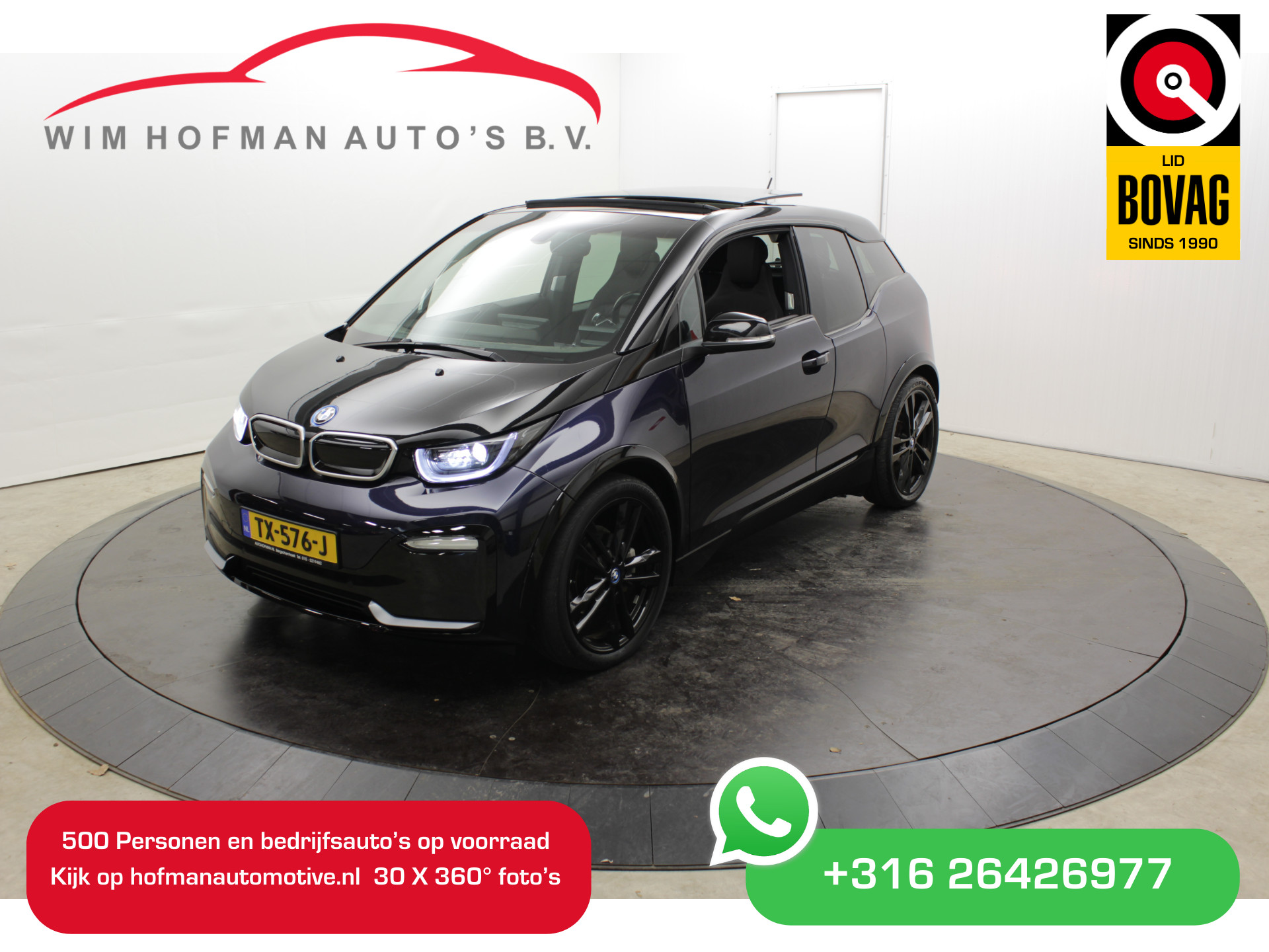 BMW i3 S iPerformance 20" Vol Zwart Leer Panodak Camera Carplay CCS Laden