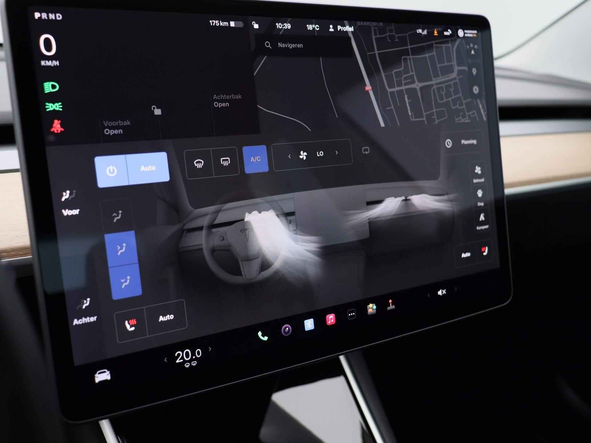 Tesla Model 3 Long Range 75 kWh 350pk | Leder | Stoelverwarming | Navigatie | Panoramadak | LMV | Parkeersensoren rondom | LED | Achteruitrijcamera | - 19/43