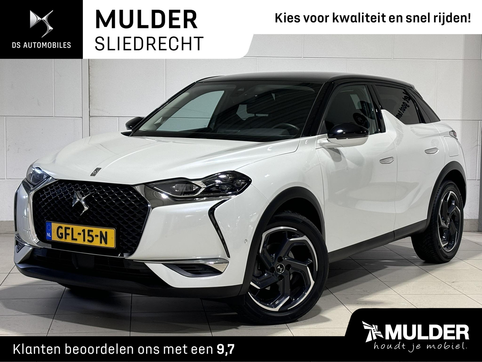 DS DS 3 Crossback SUV Grand Chic Rivoli 1.2 PureTech 130pk EAT8 AUTOMAAT | NAVI | CAMERA | DS MATRIX LED | LEDER | STOELVERW. | ADAPTIVE CRUISE | DODEHOEKBEW. | 18" LM | SMART KEYLESS ENTRY