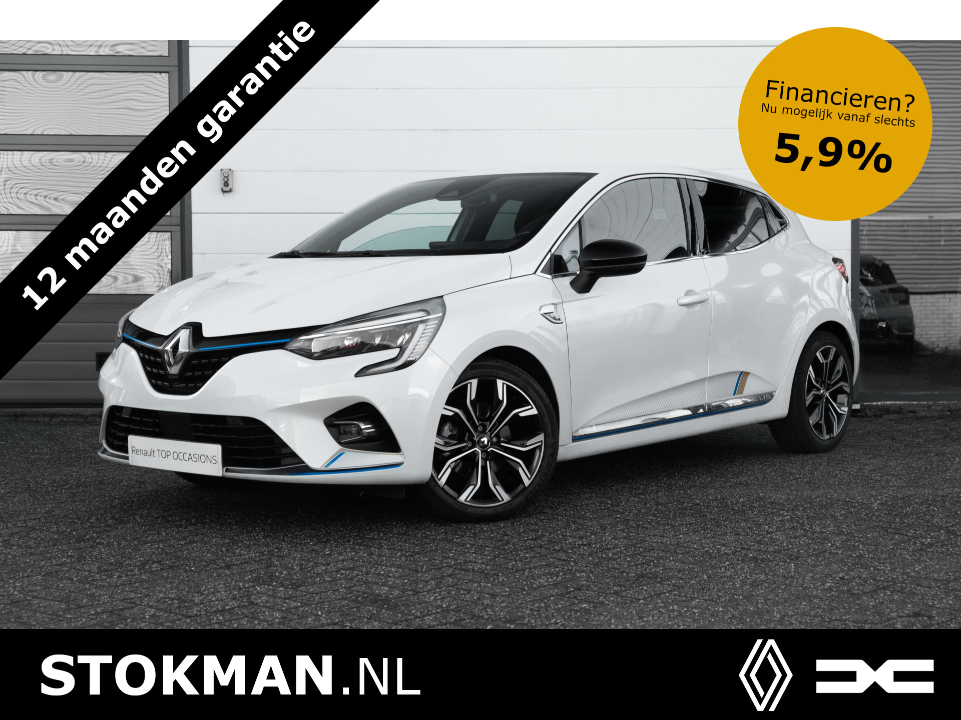 Renault Clio 1.6 E-Tech Hybrid 140 Serie Limitee | 17" velgen | ECC | Camera achter | Parkeersensoren voor | Haaievin antenne | Witmetallic | incl. Bovag rijklaarpakket met 12 maanden garantie