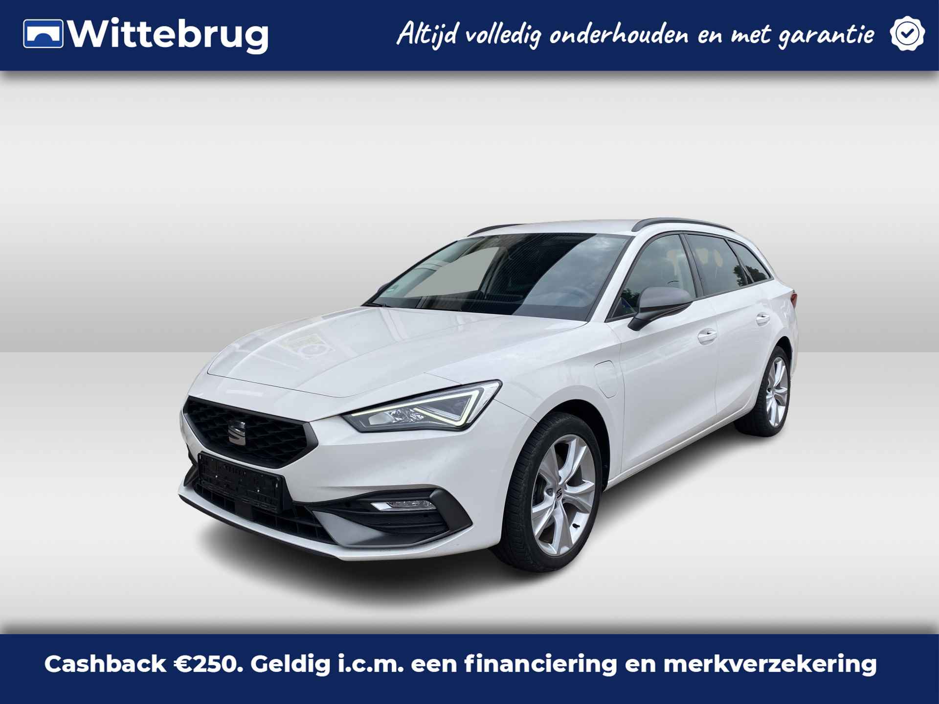 SEAT Leon Sportstourer 1.4 TSI eHybrid PHEV FR / AUTOMAAT/ CAMERA/ PARK. SENSOREN/ LED/ KEYLESS/ STOEL EN STUUR VERWARM./ ADAPT. CRUISE/ APP CONNECT/ NAVI/ CLIMA/ DAB/ - 1/29