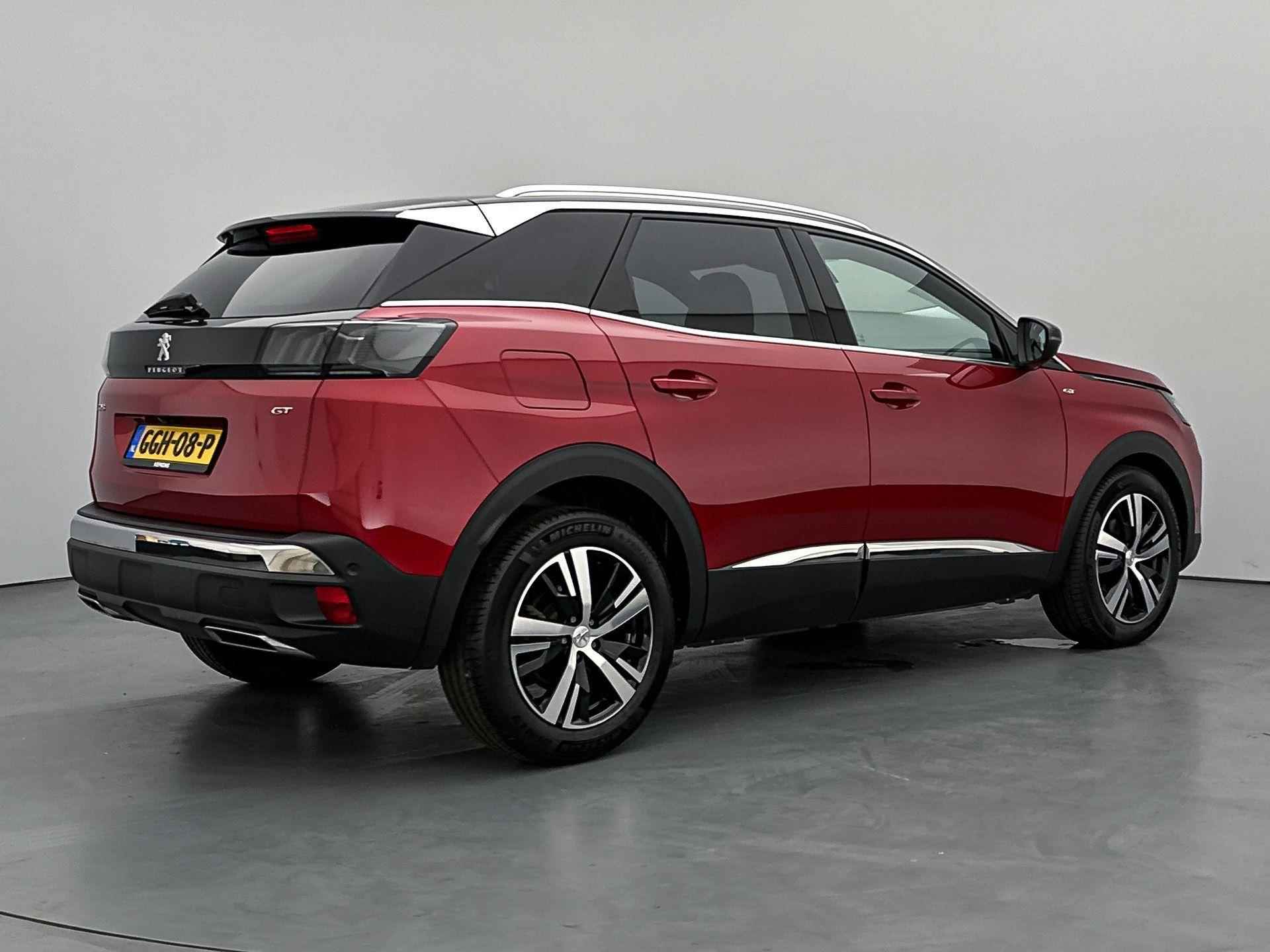 Peugeot 3008 SUV GT 130pk Automaat | Navigatie | Achteruitrijcamera | Full Led koplampen | Adaptieve Cruise Control | Leder/Alcantara | Stoelverwarming | Climate Control | Keyless | Parkeersensoren v+a | Dodehoeksensor | Apple Carplay / Android Auto | Donker getint glas | 18" lichtmetalen velgen | - 6/34