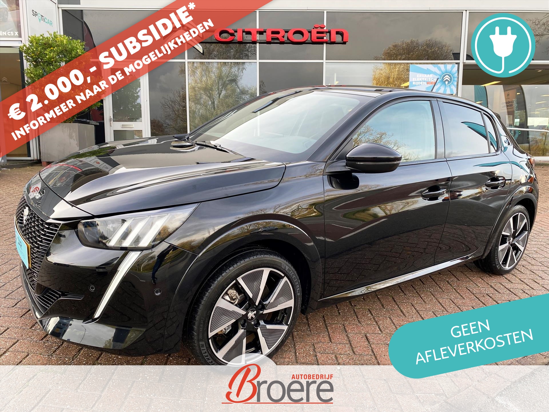 PEUGEOT e-208 EV 50kWh 136pk GT Pack 3 fase | panoramadak, camera, adaptive cruise, verwarmde voorstoelen, dab, dodehoekdetectie, apple, android, 17 inch, pdc v&a