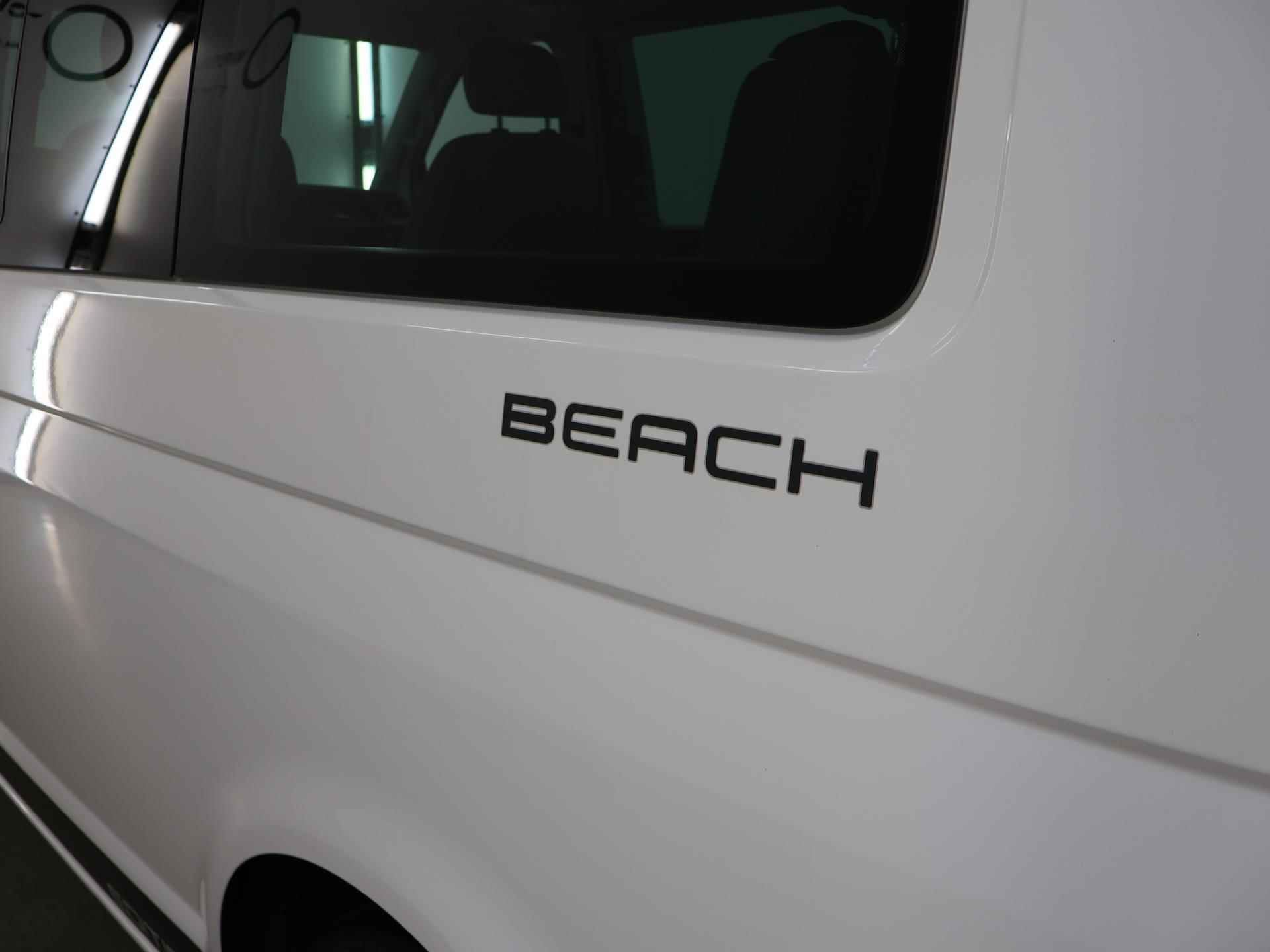 Volkswagen Transporter California Beach Camper 2.0 TDI 150 PK L1 H1 | Kamperkenteken | Hef dak | Luifel | Standkachel | Afneembare Trekhaak | Stoelverwarming | Parkeercamera | Bluetooth | Parkeersensoren | Airco | Apple Carplay - Android Auto - 38/41