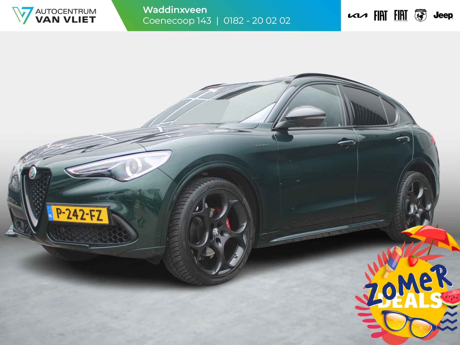 Alfa Romeo Stelvio 2.0 Turbo Aut. 280pk AWD Veloce | Schuif/Kanteldak | Elektrische trekhaak | Adapt. Cruise | Harman Kardon | Leder Dashboard - 1/36