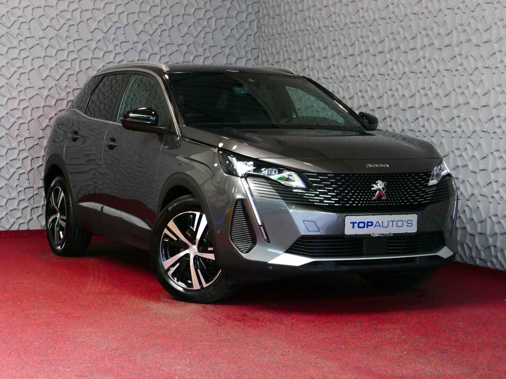 Peugeot 3008 130PK GT PACK LEER I-COCKPIT LED CARPLAY EUROPA.NAVI ELEK.KLEP CAMERA ADAP.CRUISE ZWARTE HEMEL. ALCANTARA/LEER BLINDSPOT. 2024 - 58/81