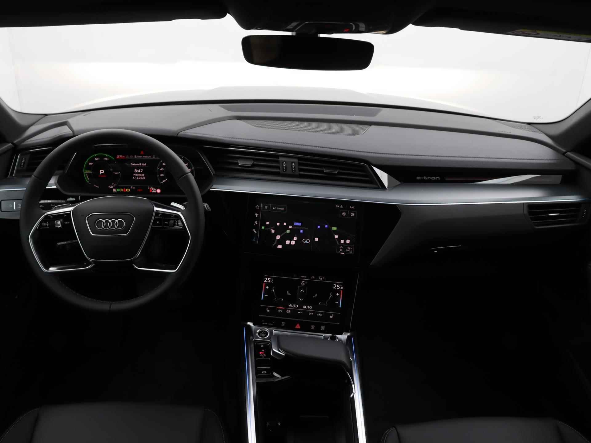 Audi Q8 e-tron 55 quattro Advanced Edition Plus 115 kWh 408 PK | Nieuw | Fabrieksgarantie | Achteruitrijcamera | Matrix koplampen | Stoelverwarming | Audi virtual cockpit plus | Lichtpakket ambient light plus | Optiekpakket zwart plus | Tweede laadaansluiting | Privacy glas | - 8/41