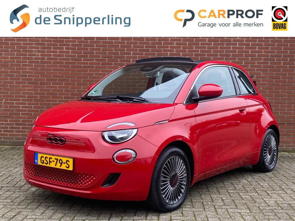 FIAT 500e CABRIO RED 42 KWH STOELVERWARMING NAV CRUISE CARPLAY DAB LMV