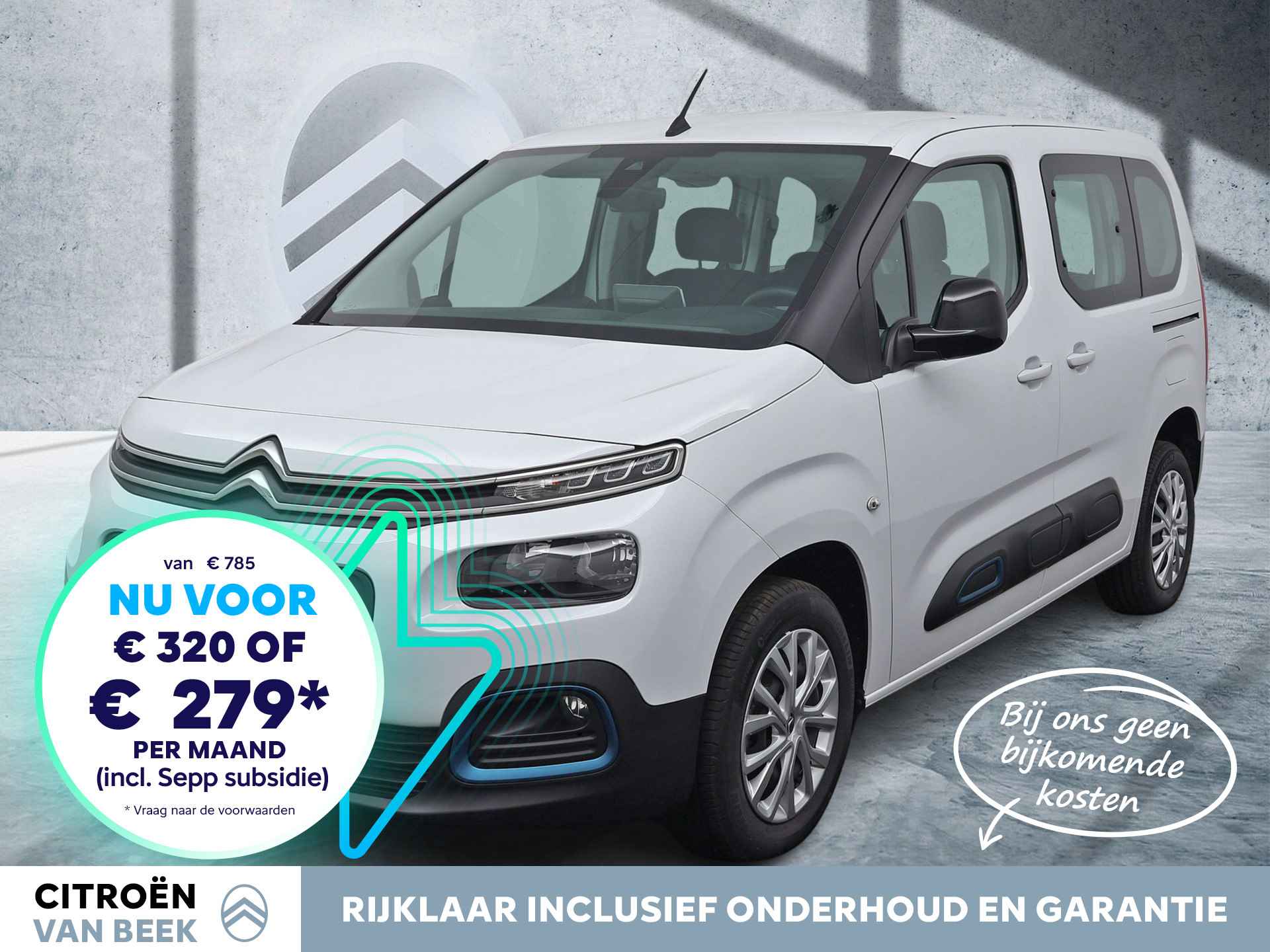 Citroën E-Berlingo Feel 50 kWh | RIJKLAAR | Private Lease V.A. € 279,- Per maand  | Touchscreen Apple Carplay / Android auto | Full Electric - 1/25