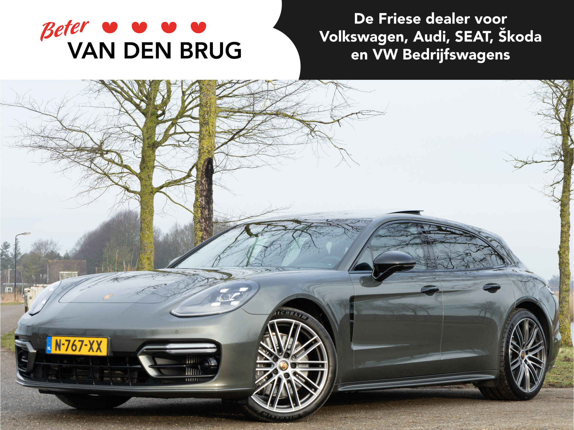 Porsche Panamera Sport Turismo 2.9 4 E-Hybrid 461 PK | LED | Panoramadak | Sportuitlaat |  Sport Chrono | Bose | Softclose | Adaptieve Cruise Control |