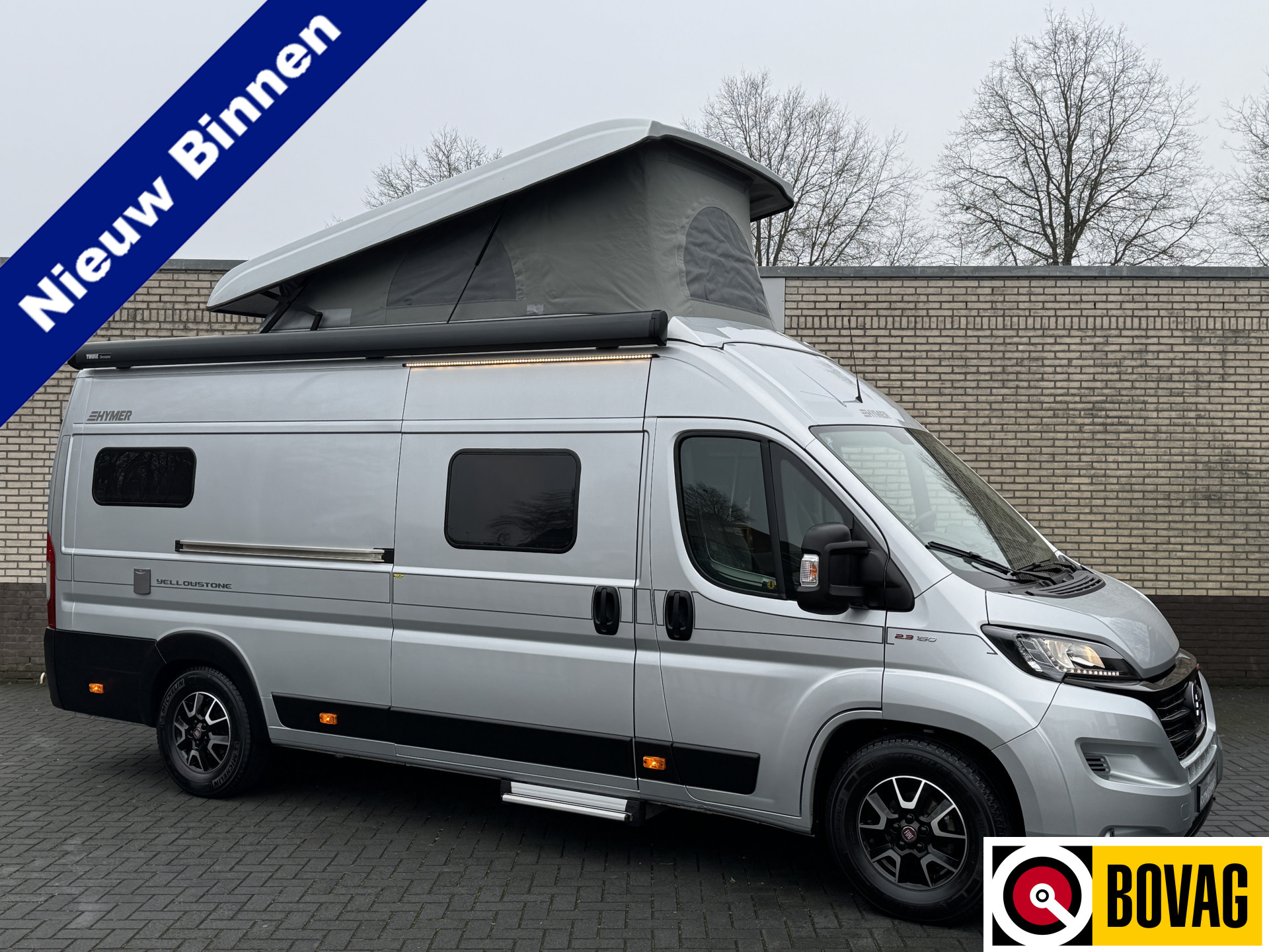 Hymer Yellowstone 640 hefdak 160 pk *4 PERSOONS* Euro6 Fiat Ducato **Lengtebedden/Hefdak met 2 slaapplaatsen/4 zitplaatsen/Soft-Close/