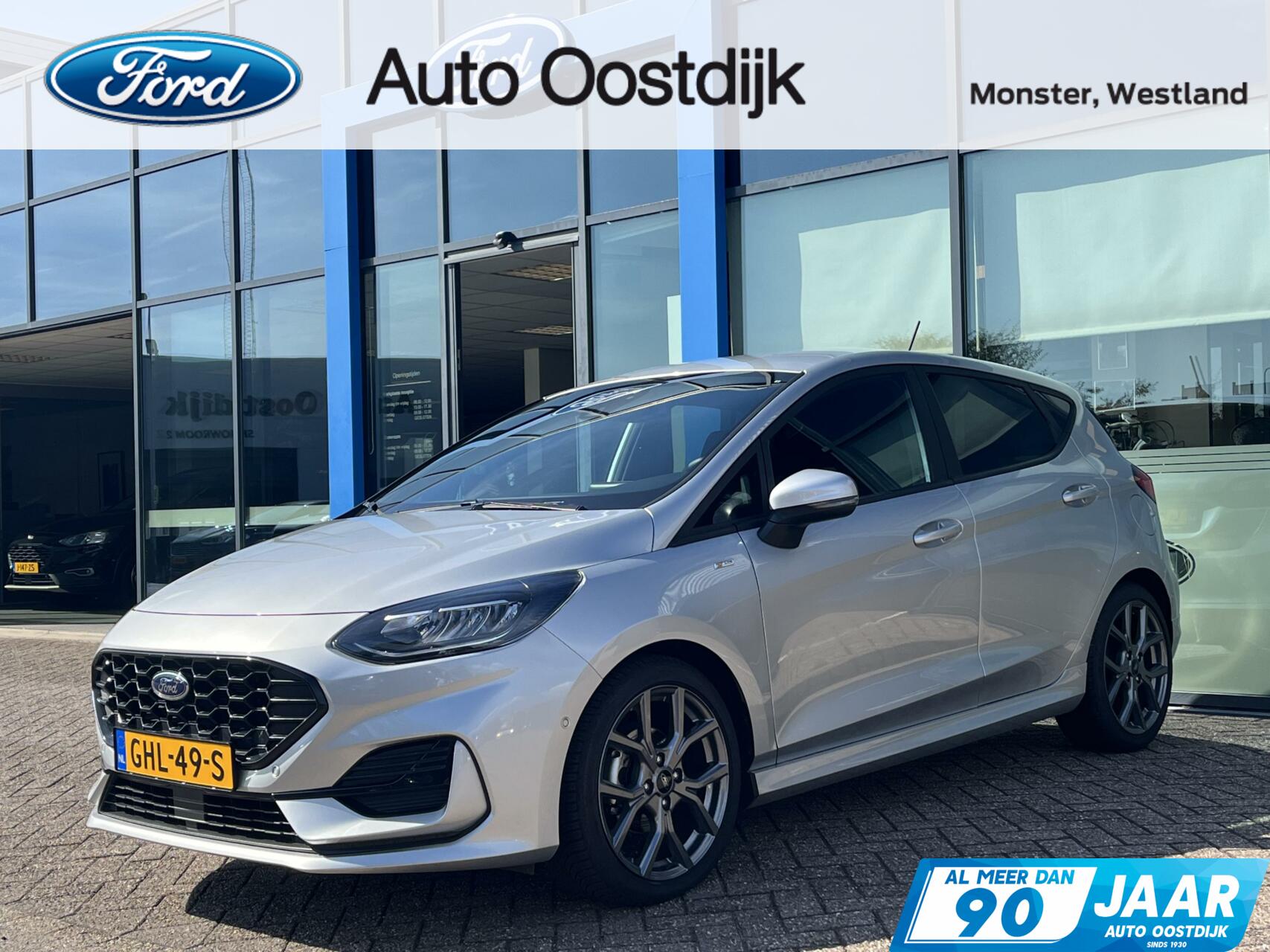 Ford Fiesta 1.0 EcoBoost ST-Line 100PK Winterpack Camera Adaptieve Cruise Climate Keyless Carplay-Navi Privacy Glass LED 17* Inch Velgen *Sportief*