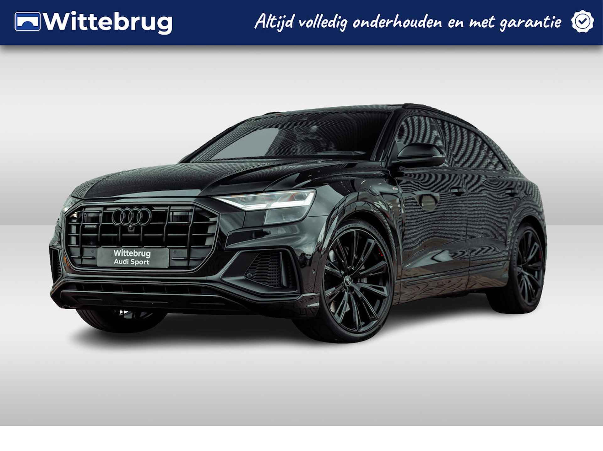 Audi Q8 55 TFSI e 381pk quattro S Line interieur | Panoramadak | S-sportstoelen | Leder | Ventilatie + massage | Servo | Bang & Olufsen | Head Up | Assistentiepakket plus | Topview | Memory | 23" LM velgen - 1/37