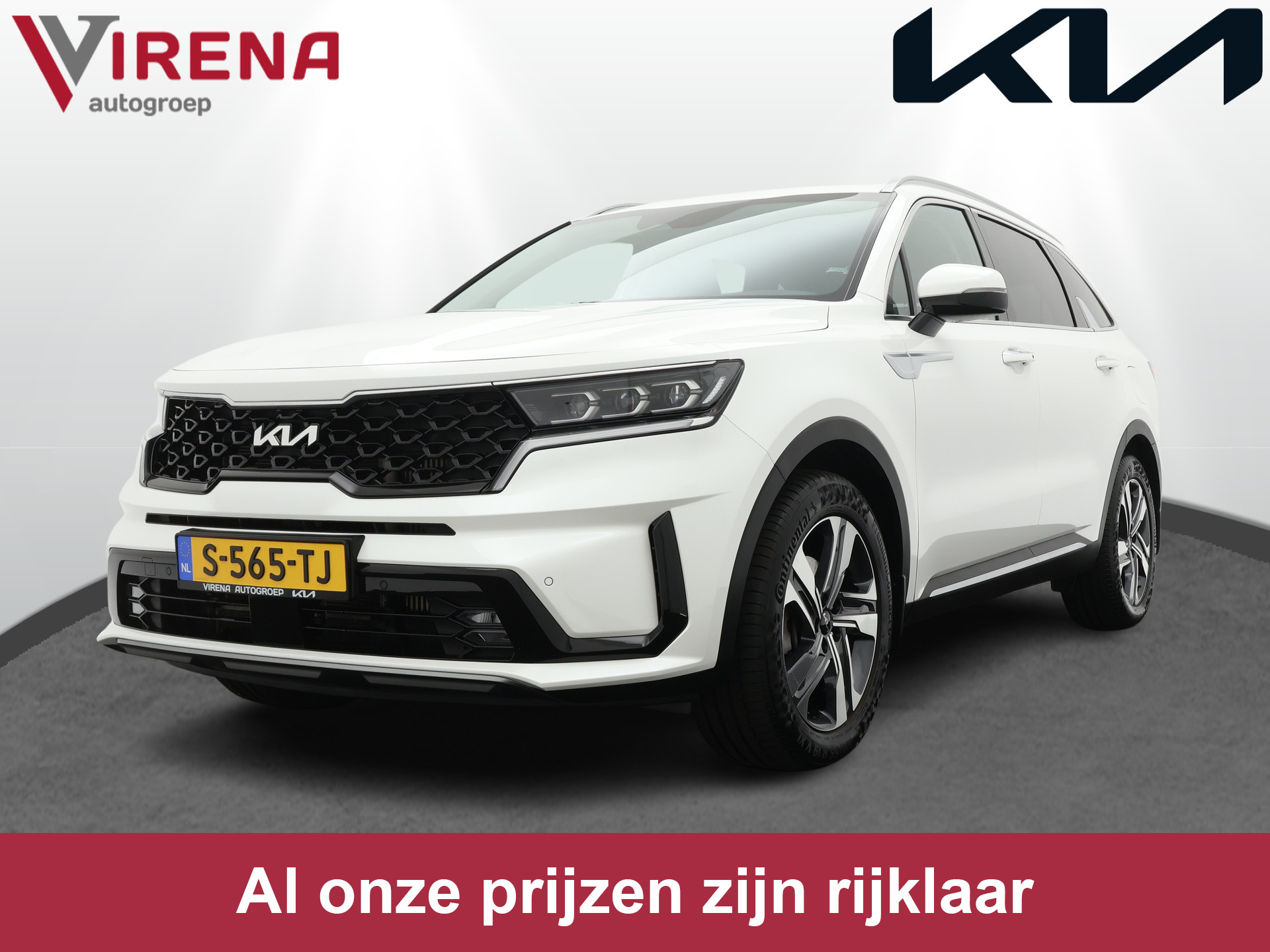 Kia Sorento 1.6 T-GDI PHEV Plug-in 4WD DynamicPlusLine 7p. - Adaptief Cruise Control - Climate Control - Stoelverwarming - LM-Velgen 19" - Lederen Bekleding - Fabrieksgarantie tot 04-2029