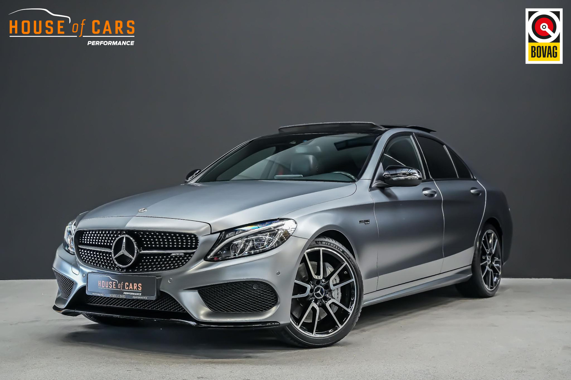 Mercedes-Benz C-klasse AMG 43 4MATIC |AMG pakket|panoramadak|Burmester|sportuitlaat|elk. stoelen|cruise control|parkeercamera en sensoren|18"|